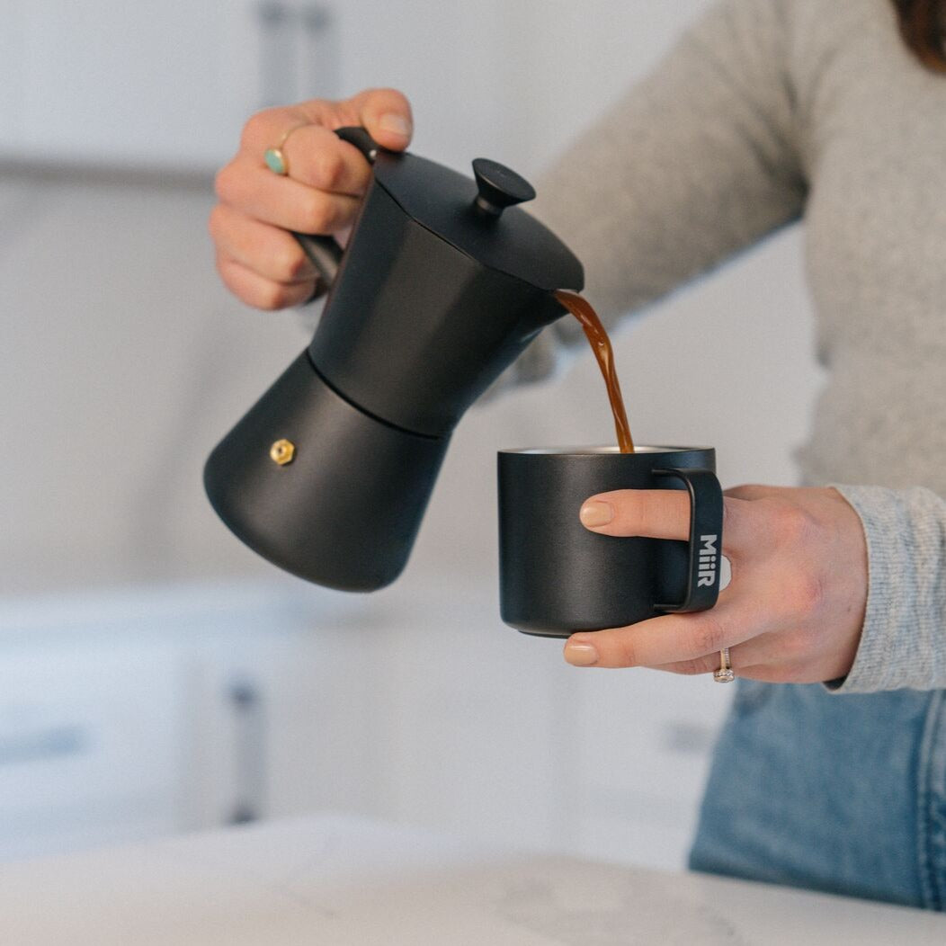 MiiR Moka Pot - 3 Cup Stovetop Espresso Maker for Rich Italian Coffee | Perfect for Home, Camping & Travel