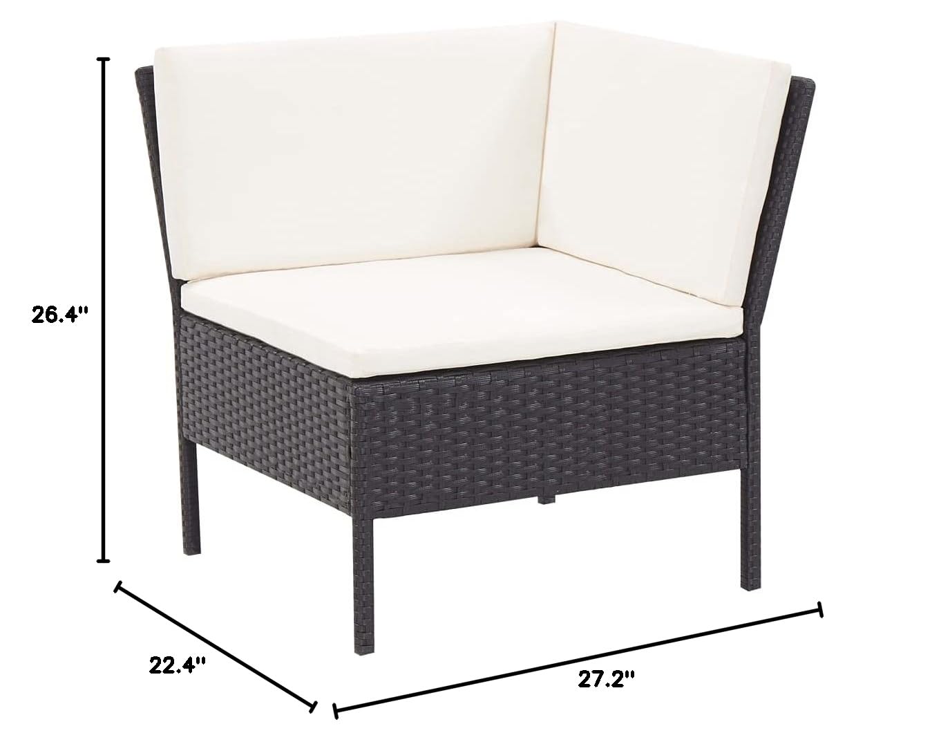 3-Piece Black Poly Rattan Garden Lounge Set with Cushions - Perfect for Patio, Backyard, Poolside & Outdoor Relaxation