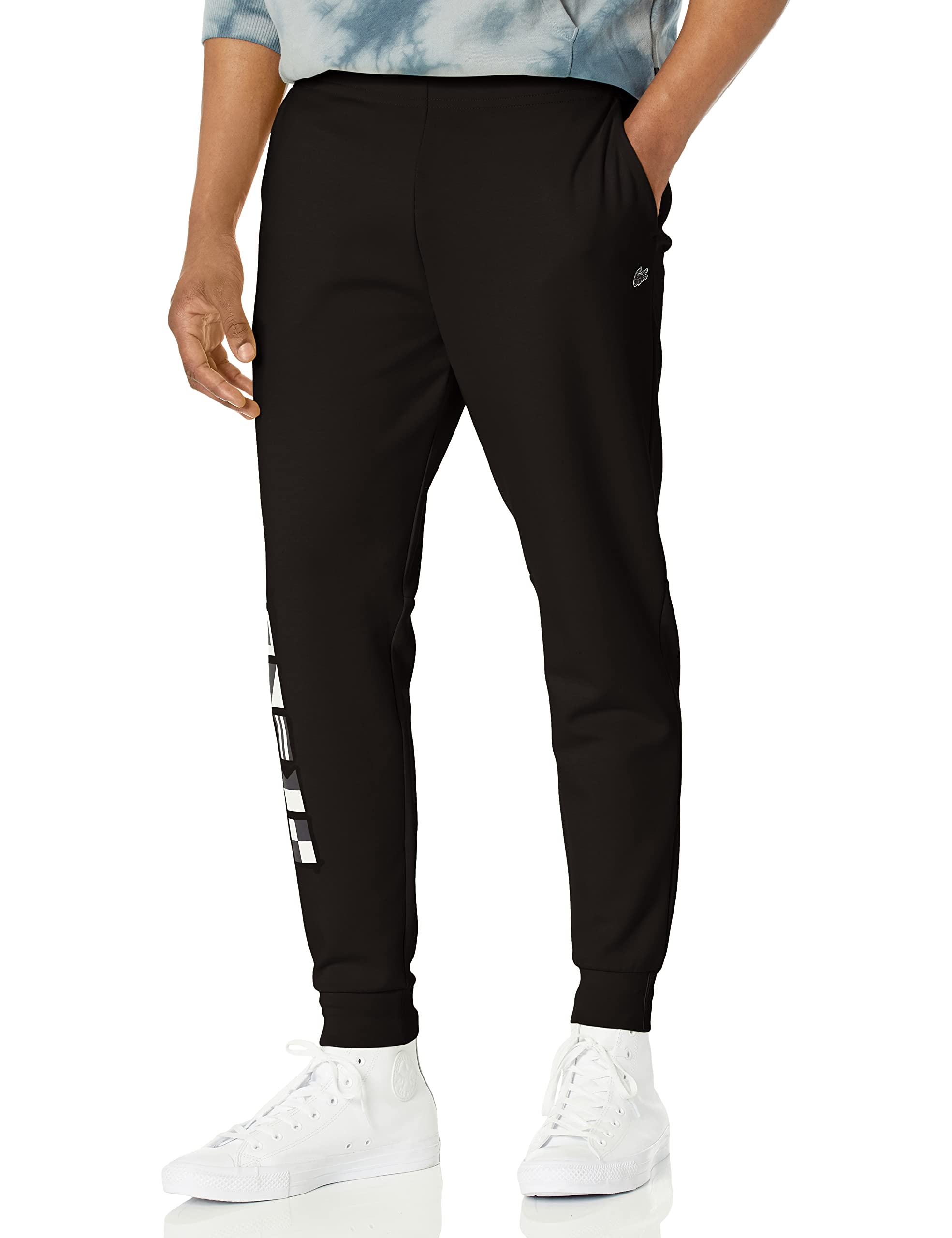 Lacoste Men's Graphic Jogger Pants - Stylish Casual Sweatpants with Right Leg Design | Perfect for Gym, Lounge & Streetwear Fashion