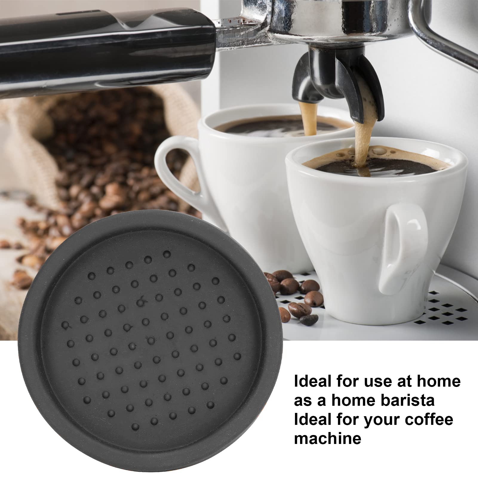 Premium Silicone Espresso Tamper Mat - Non-Slip Round Coffee Tamping Pad for Barista & Home Use, Durable Coffee Accessory for Espresso Machines (Black) | Perfect for Home Coffee Shops & Professional Baristas