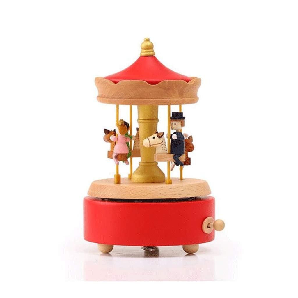 WPYYI Sky City Carousel Music Box - Wooden Handcrafted Musical Toy for Kids, Home Decor, Christmas & Birthday Gift - Perfect for Nursery Decor, Party Favors & Collectibles