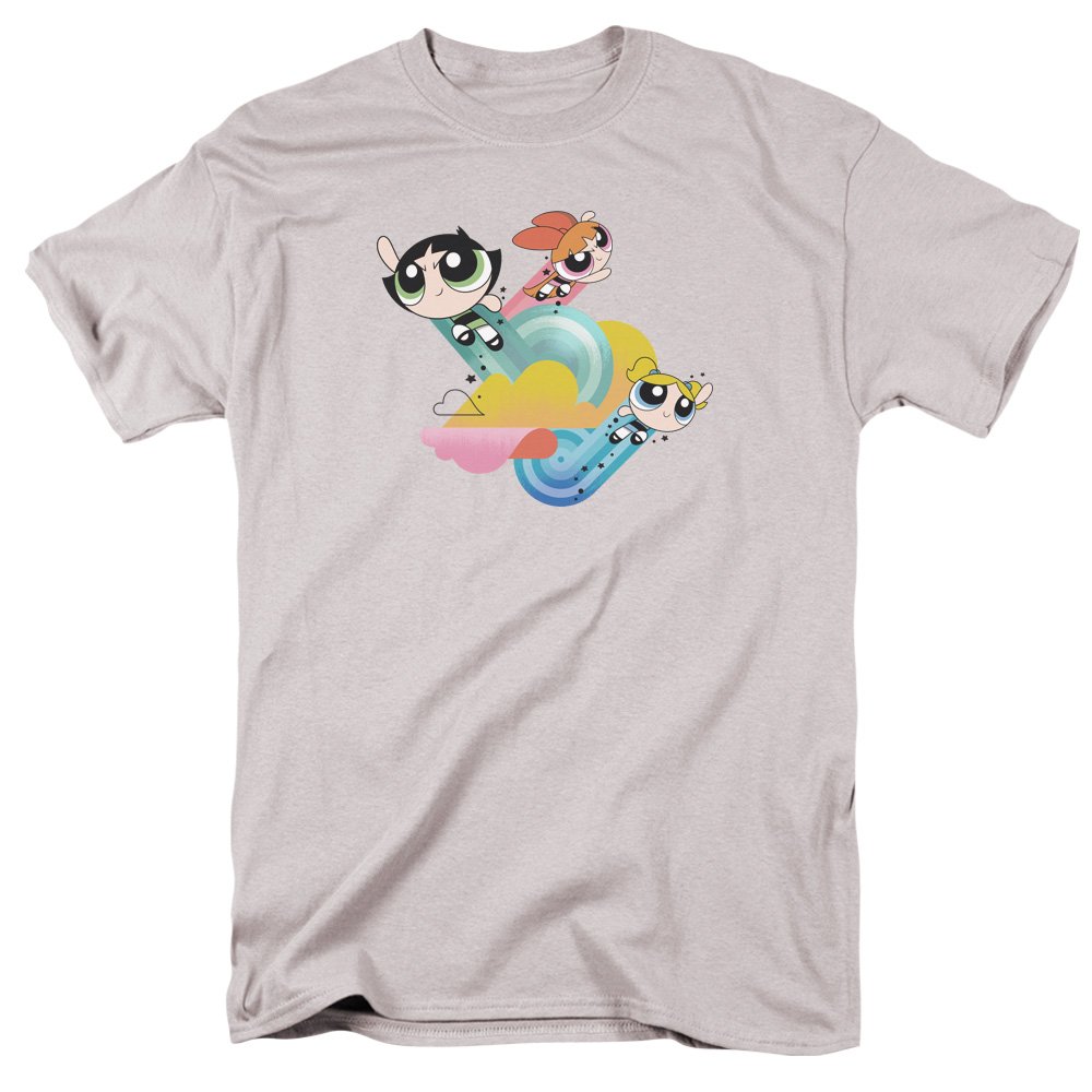 Powerpuff Girls Spiral Streaks Graphic T-Shirt - Unisex Adult Tee for Men & Women | Cartoon Character Apparel for Casual Wear & Anime Fan Gifts