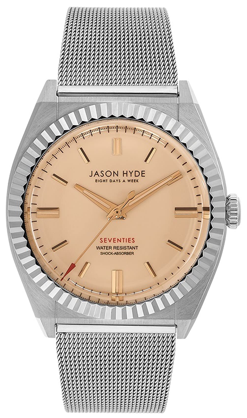 Jason Hyde Men's Amber Crystal Analog Quartz Watch - Stainless Steel Bracelet JH10011 - Perfect for Business, Casual & Formal Wear