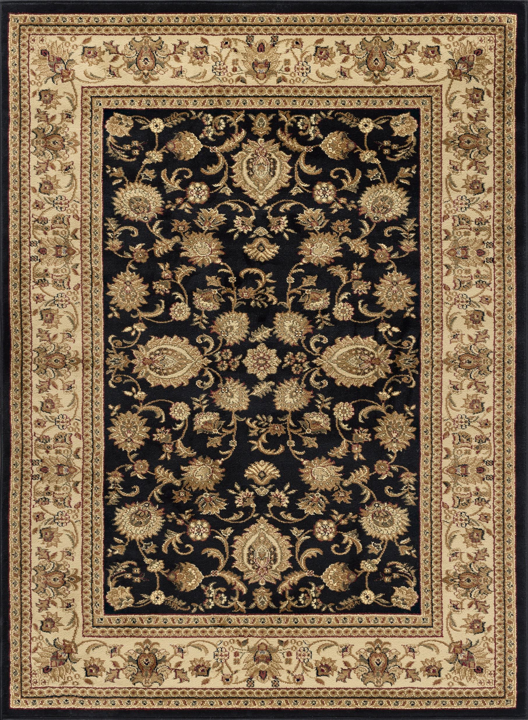Large 11x15 Black Traditional Area Rug - Soft Indoor Carpet for Living Room, Bedroom, Dining Room, Kitchen & Entryway - Perfect for Home Decor & High Traffic Areas - Alfombras para Salas Grandes