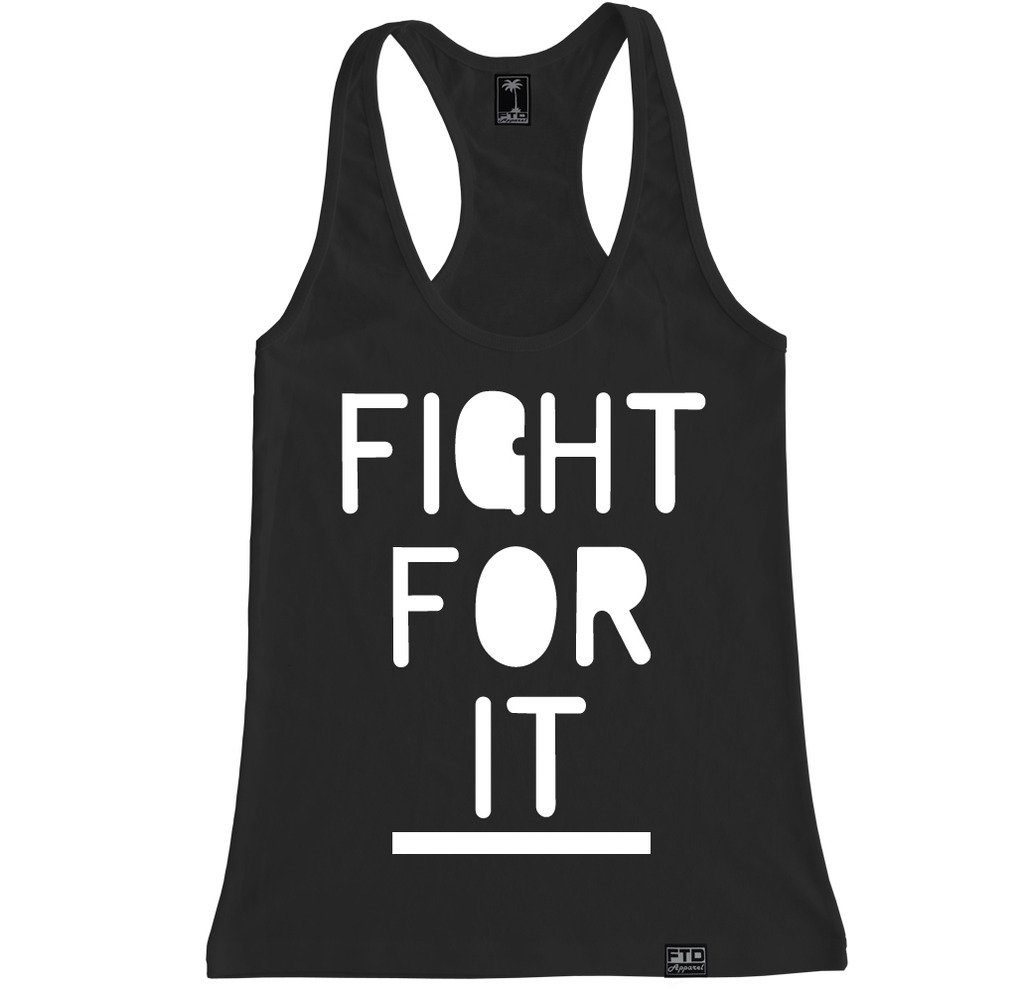 FTD Apparel Women's Fight for It Racerback Tank Top - Soft Workout Shirt for Gym, Running & Yoga | Comfortable Athletic Wear for Women