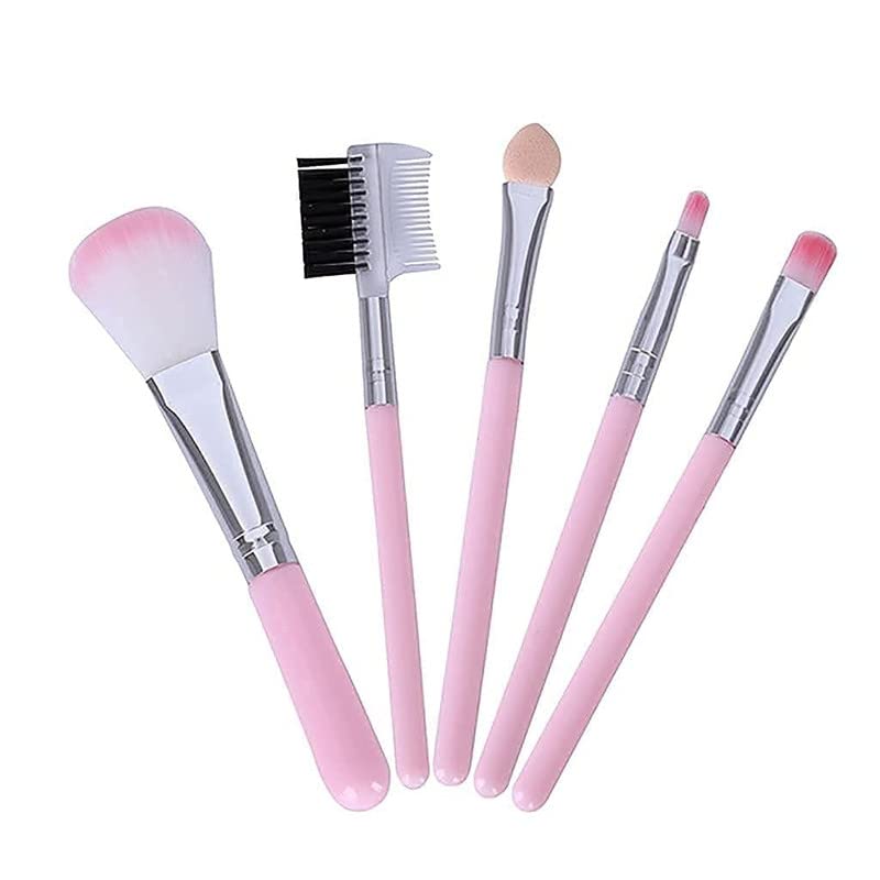 5-Piece Professional Makeup Brush Set - Synthetic Bristles for Foundation, Eyeshadow, Highlighter, Eyebrow & Lips | Vegan & Cruelty-Free Cosmetic Brushes | Perfect for Everyday Makeup, Travel & Professional Use