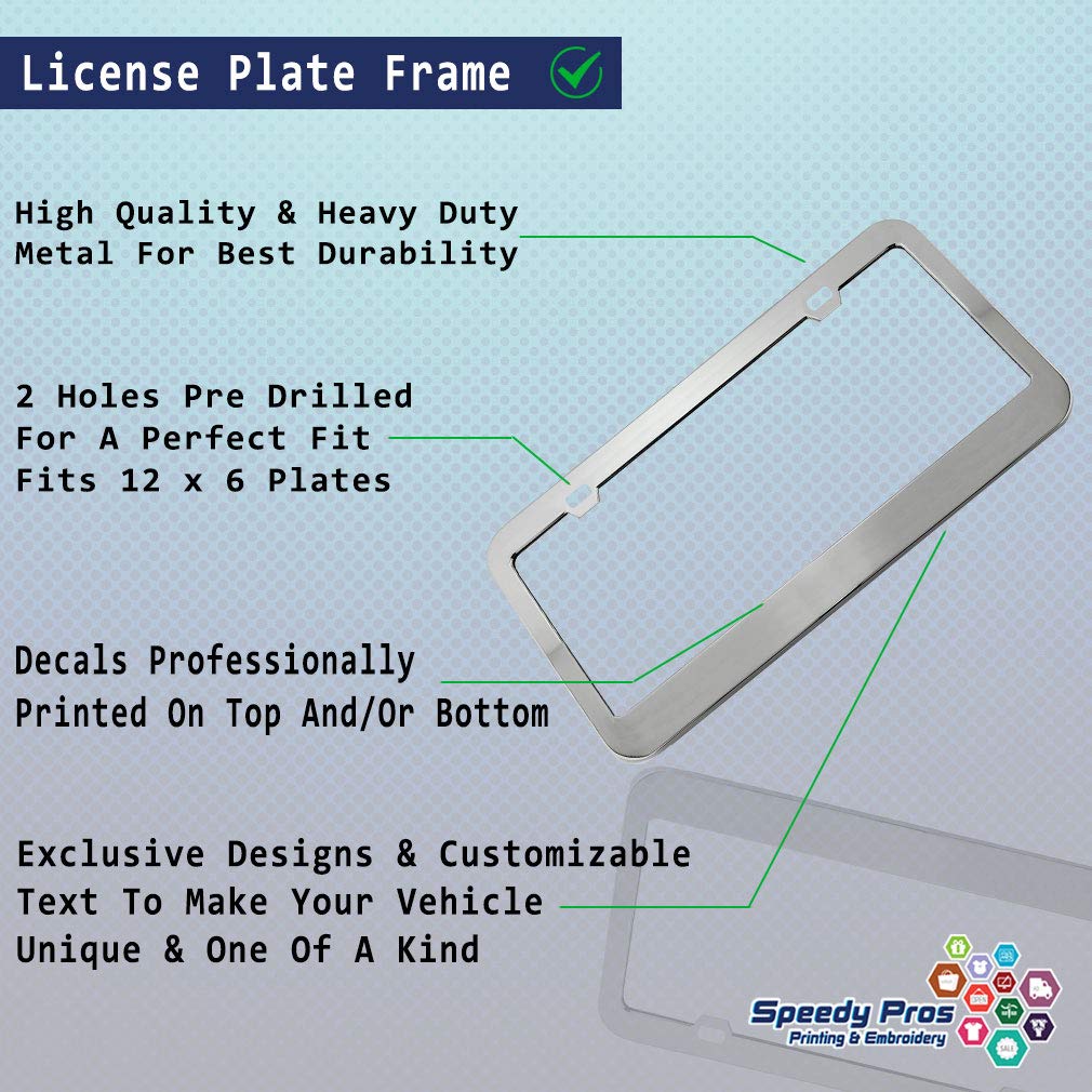 Speedy Pros Black Metal License Plate Frame with Lebanon Lebanese Flag - Chrome 2-Hole Design for Cars, Trucks & SUVs - Durable Car Accessories for Everyday Driving & National Pride Display