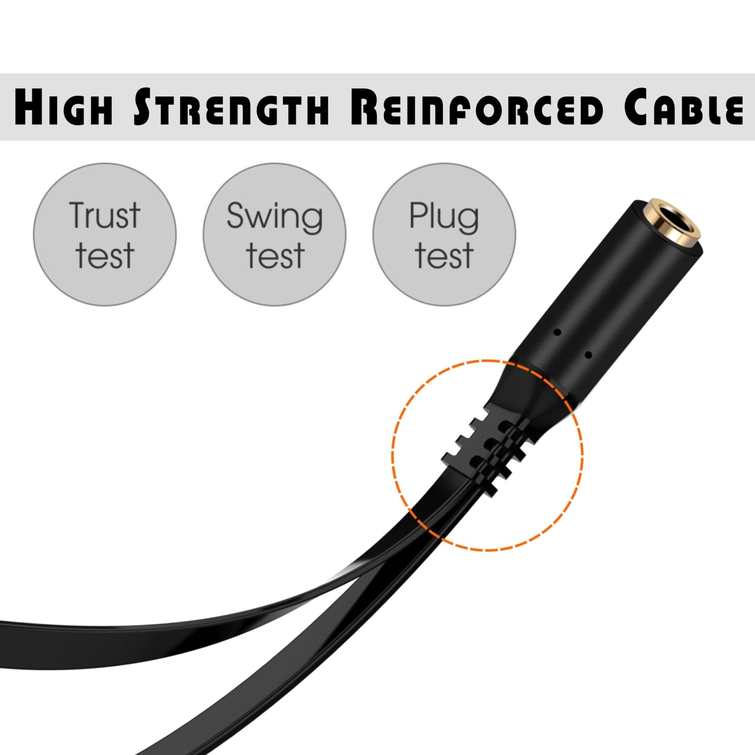 SaiTech IT 4-Pack 3.5mm Female to Dual 3.5mm Male Headphone Splitter Cable - Audio Y Adapter for PC, Laptop, Smartphone - 20cm Length - Perfect for Gaming, Online Meetings & Music Sharing