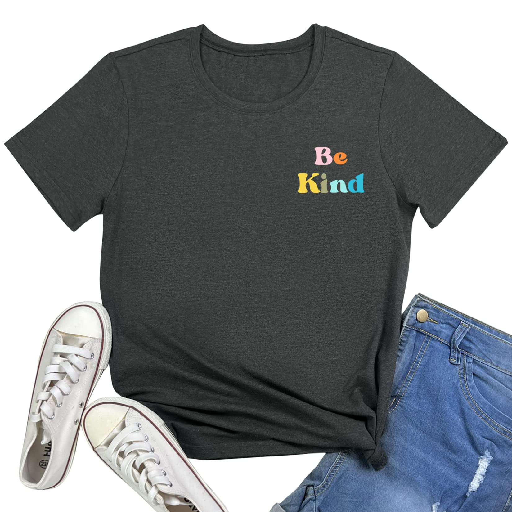 MAXTREE Women's Cute Graphic Casual Short Sleeve T-Shirts | Trendy Cotton Tees for Everyday Wear | Perfect for Outings, Shopping & Casual Dates