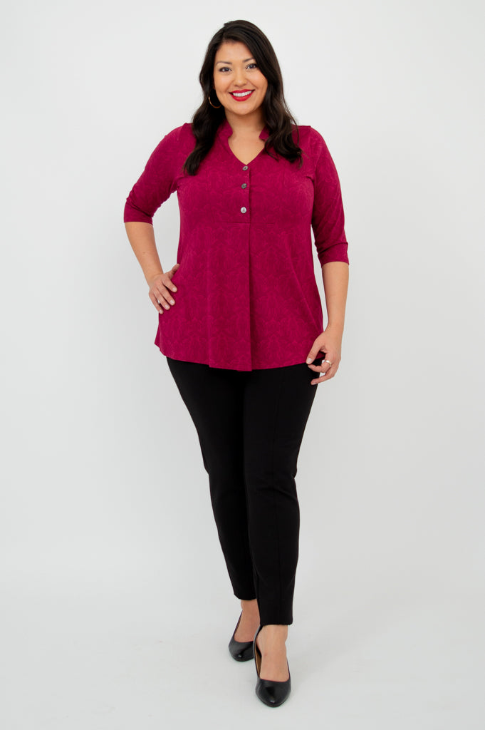Edwina Women's Empire Waist Bamboo Top - Soft & Breathable Summer Blouse for Casual Wear & Outdoor Activities