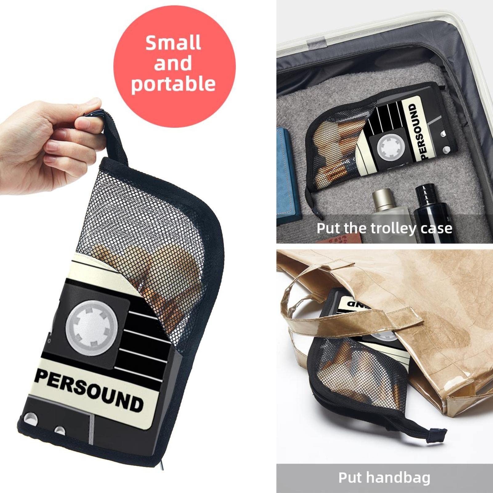 Retro Cassette Tape Makeup Brush Organizer Bag - Portable Travel Cosmetic Brush Holder Case with 12 Slots | Perfect for Makeup Artists, Travel & Home Storage