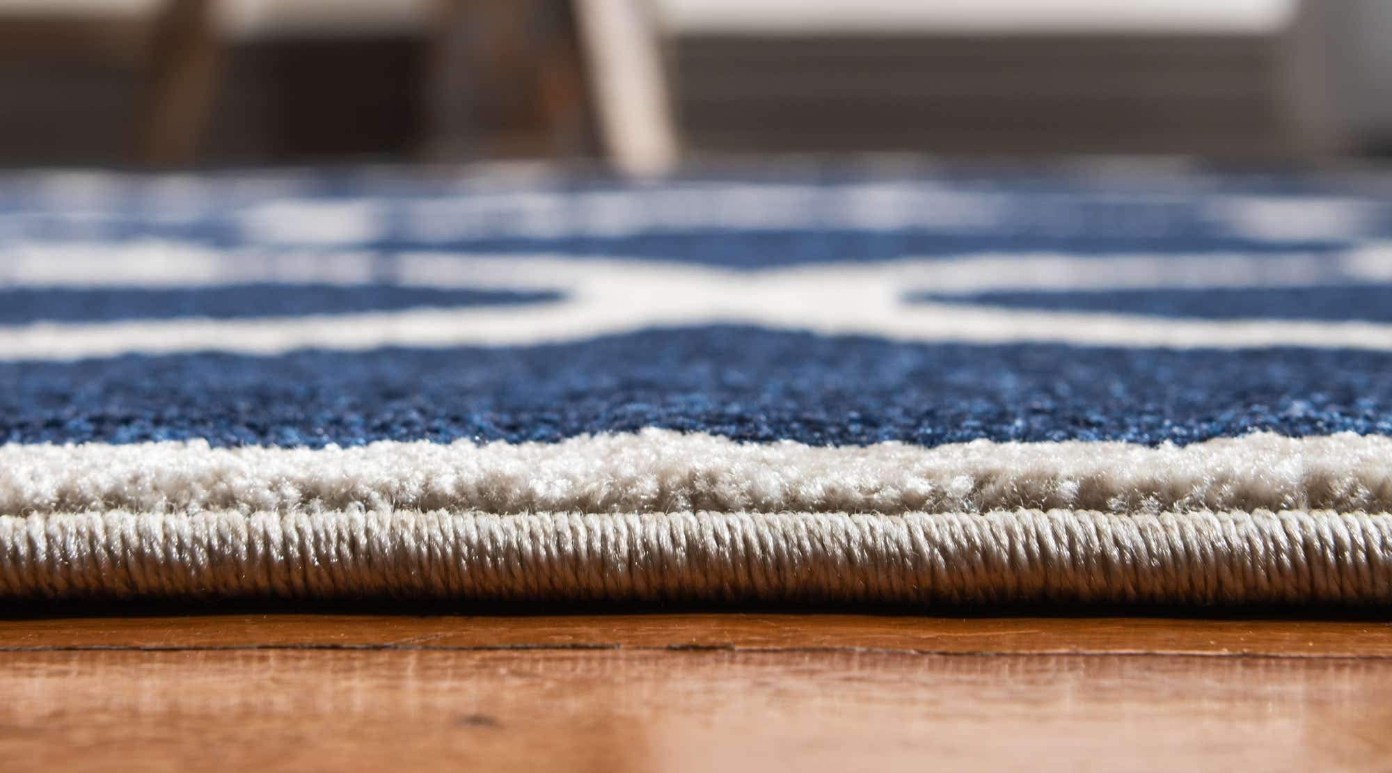 Unique Loom Trellis Collection Modern Moroccan Inspired Lattice Design Area Rug - 10' x 13' Rectangle in Navy Blue/Beige - Perfect for Living Room, Bedroom & Office Decor