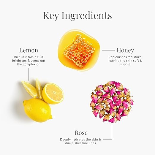 Essentials Delicate Facial Cleanser with Honey, Lemon & Rose Water - 130ml Gentle Face Wash for Sensitive Skin | Daily Skincare Routine, Morning & Night Cleansing