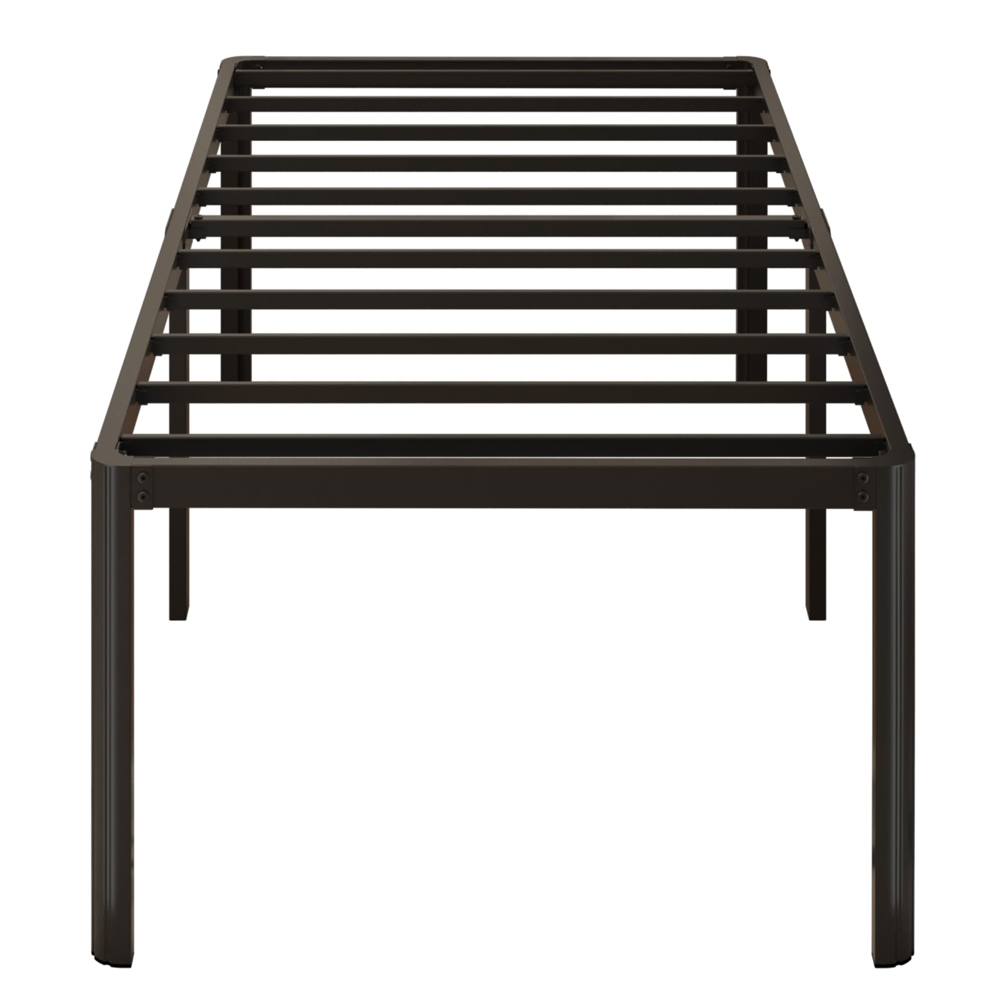 24 Inch High Twin Bed Frame with Rounded Corner Legs - Heavy Duty Metal Platform Bed Frame, No Box Spring Needed - Easy Assembly, Noise Free, Black - Perfect for Kids Rooms, Guest Beds & Small Spaces