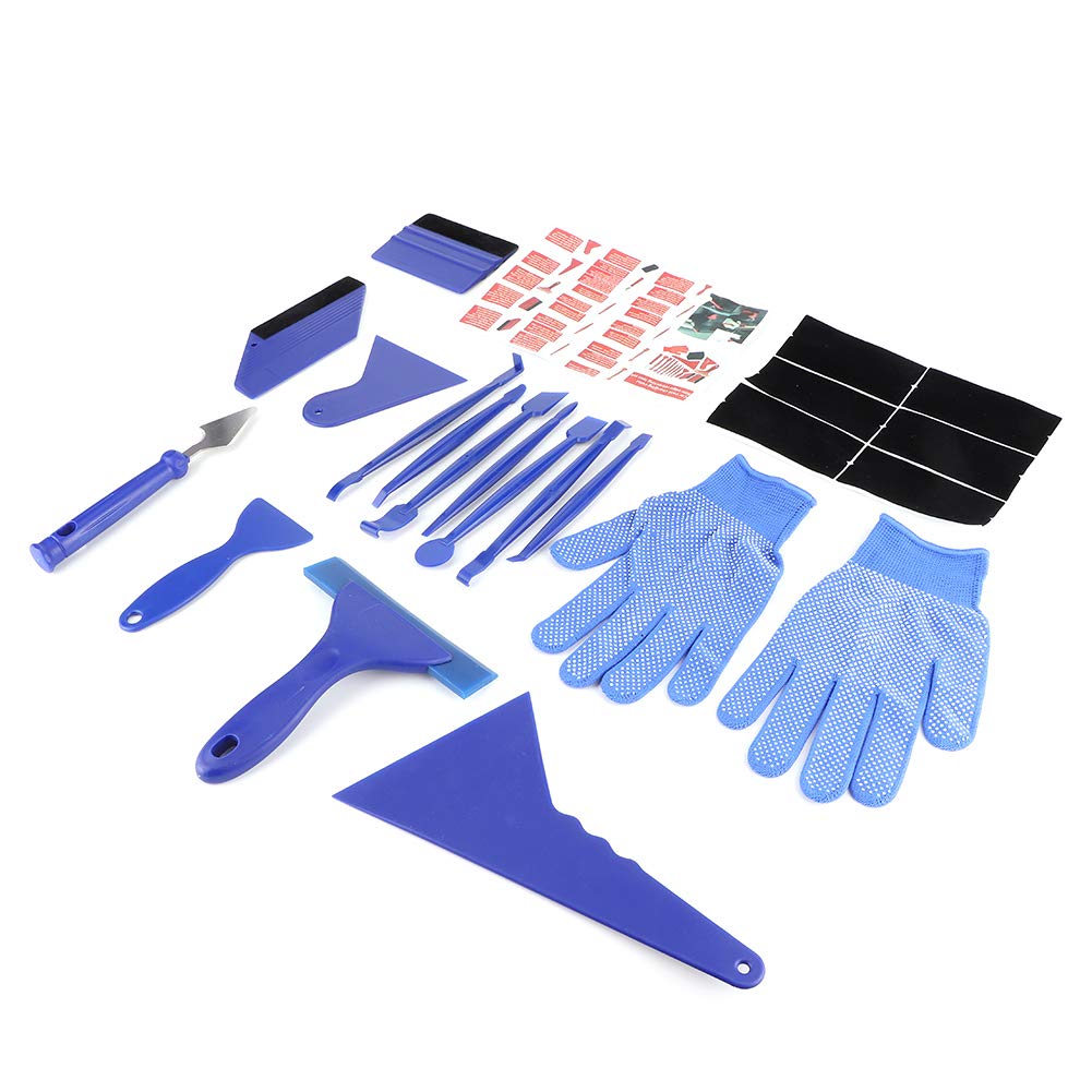 Qiilu 21-Piece Car Vinyl Wrap Kit - Scratch-Free Squeegee, Edge Sealing Tools for Professional Auto Sticker & Color Change Film Installation | Perfect for DIY Car Wrapping, Vehicle Customization & Decal Application