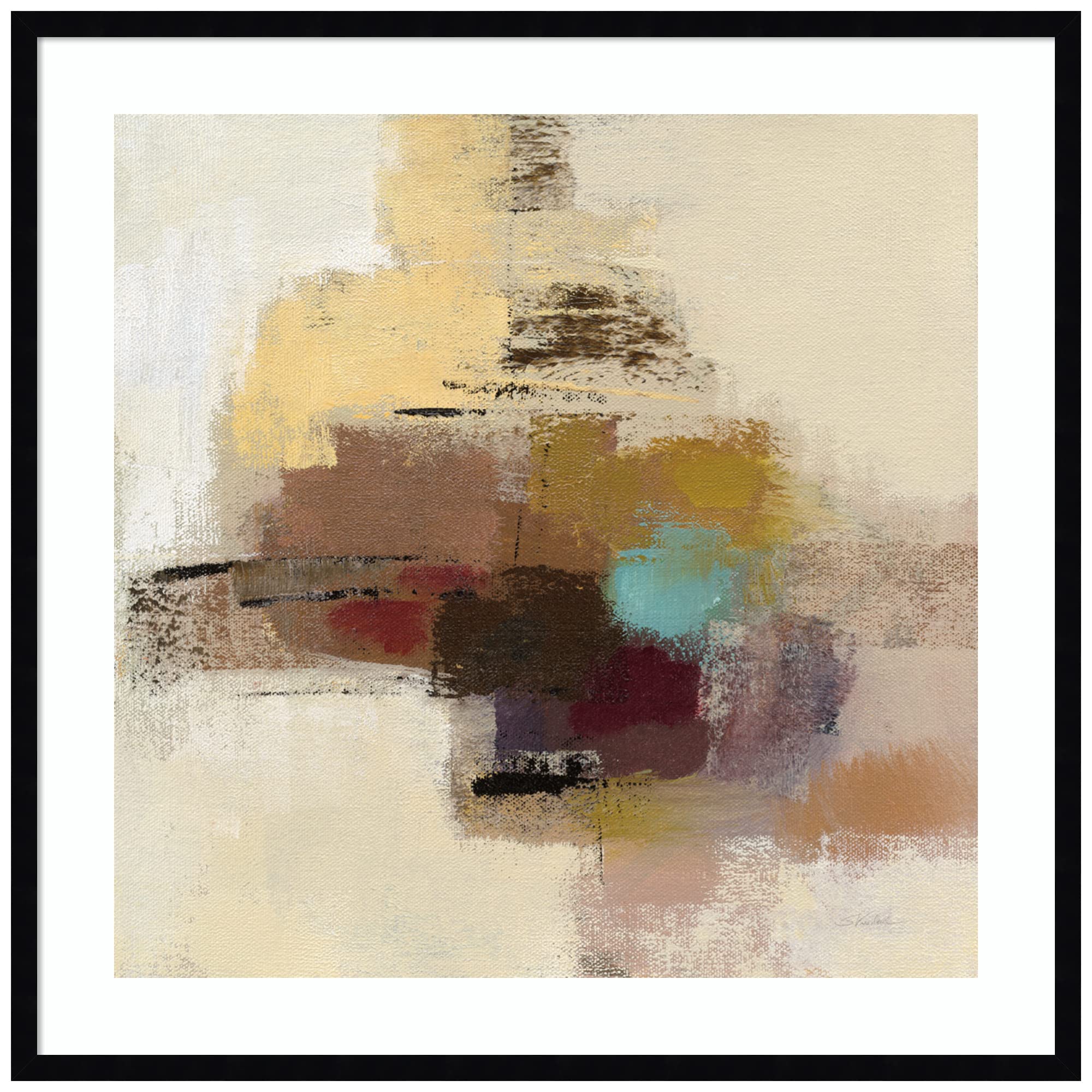 Amanti Art Framed Abstract Wall Art Print - 33x33 Morello Cherry Abstract II by Silvia Vassileva, Modern Contemporary Decor for Living Room, Bedroom, Bathroom | Large Poster Painting Artwork for Home & Office Decor