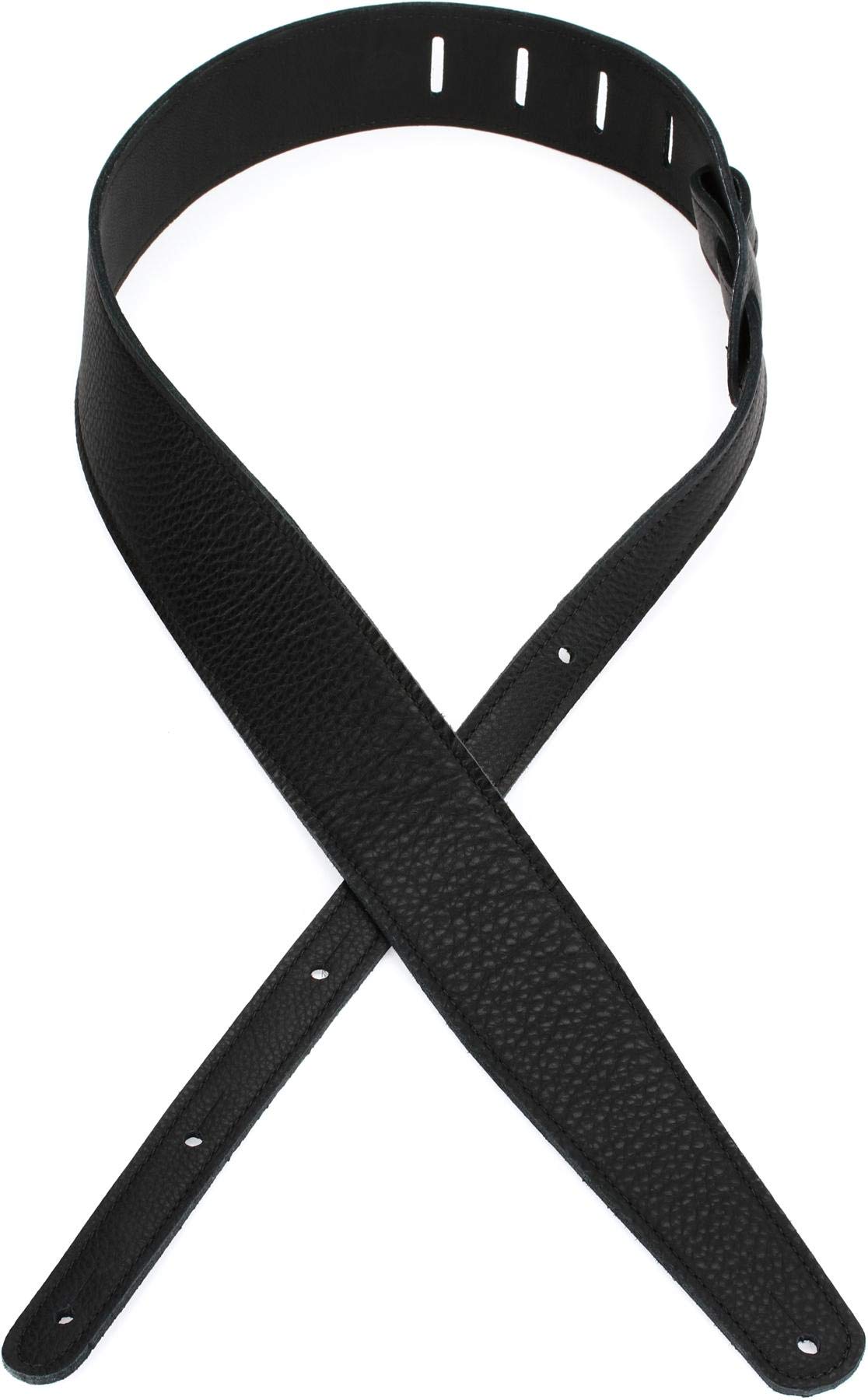 LM Products Super Soft Leather Guitar Strap - Adjustable Black Guitar Strap for Electric & Acoustic Guitars - Comfortable Shoulder Support for Musicians & Performers