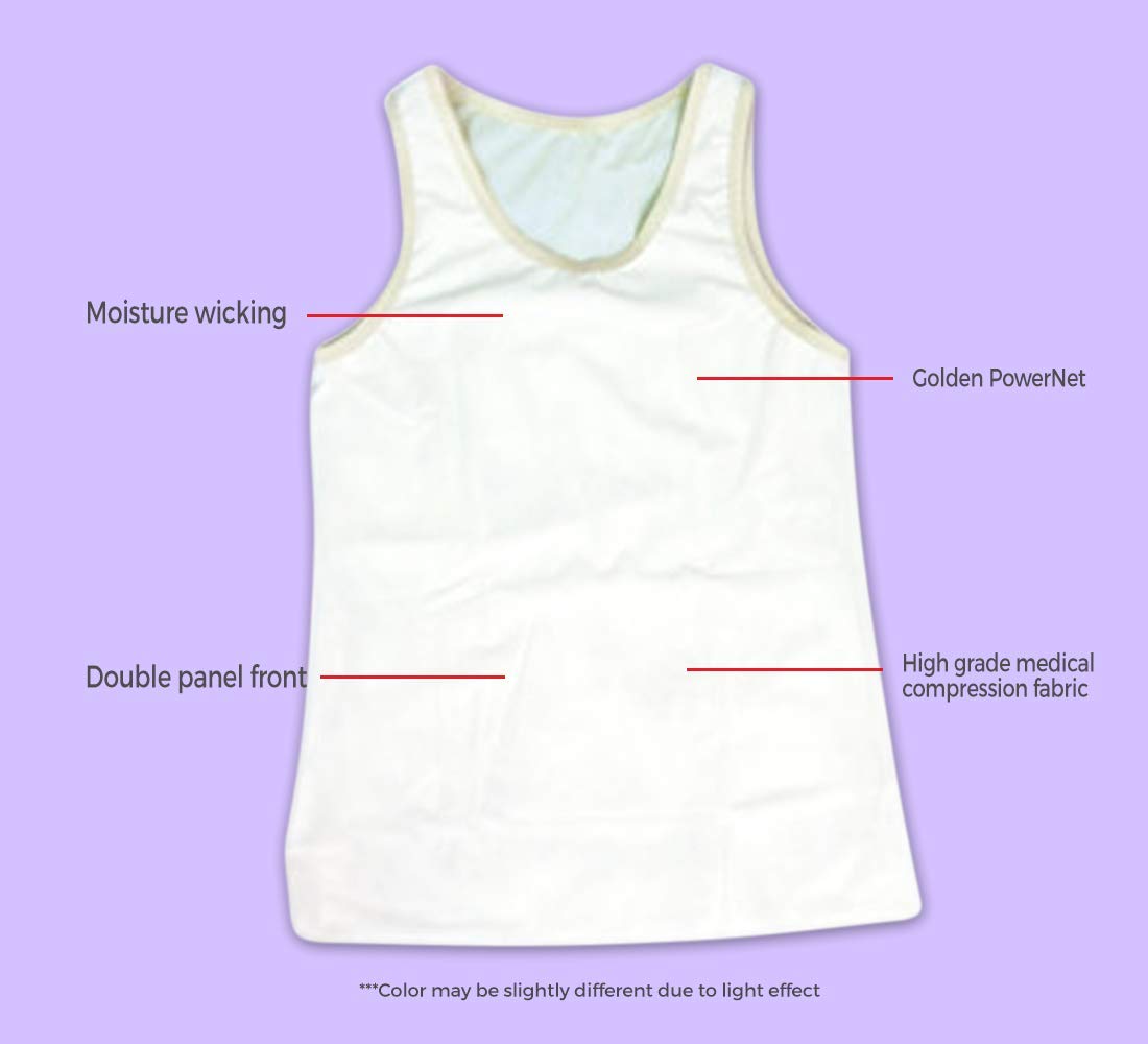 Tranz Forms Sleeveless Chest Binder for Women - Double Panel Front Compression Top for Transgender, Non-Binary & Gender Fluid - Perfect for Everyday Wear, Cosplay & Post-Surgery Support