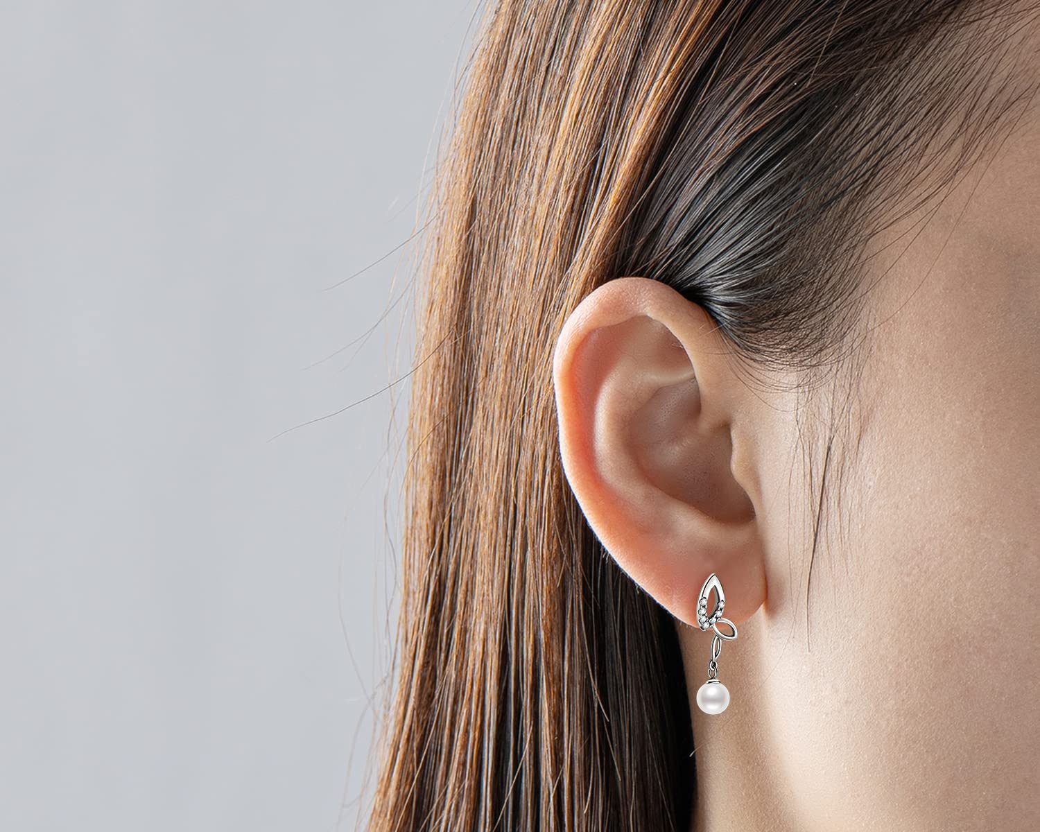 925 Sterling Silver Pearl Earrings for Women - Freshwater Cultured White Pearl Hoop & Drop Earrings, Elegant Anniversary Wedding Jewelry Gifts for Her - Perfect for Bridal, Party & Special Occasions