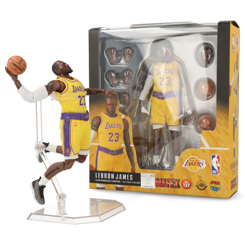 MAFEX LeBron James Los Angeles Lakers NBA Action Figure - Collectible Basketball Player Toy for Fans, Gifts & Display
