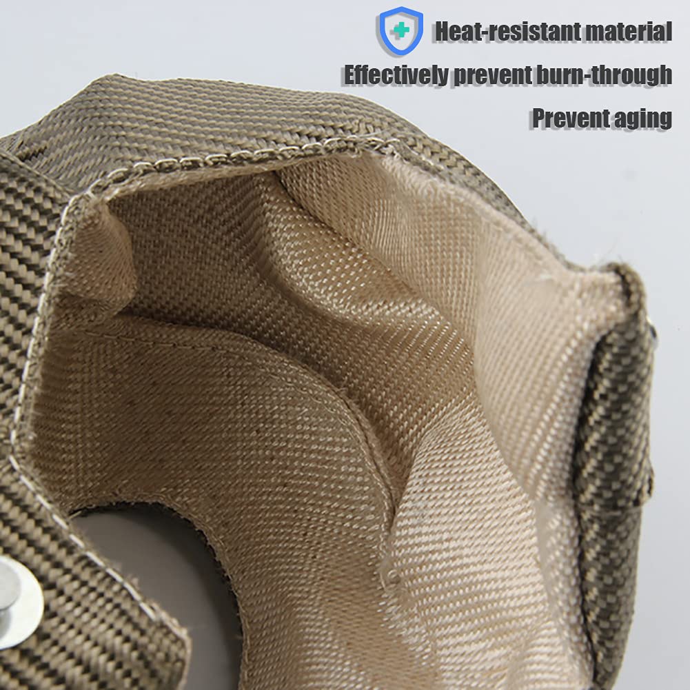 Titanium Turbo Blanket Cover for T3 Turbocharger - Heat Resistant Shield Wrap with Fastener Springs - Perfect for High-Performance Cars & Racing Vehicles