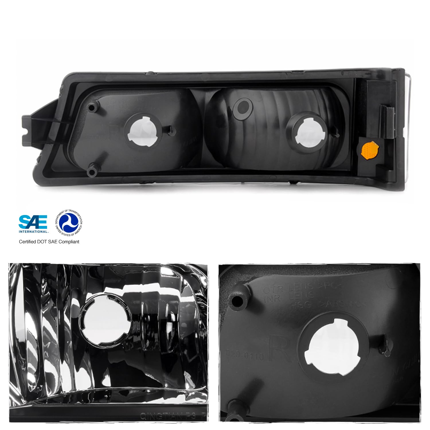AKKON LED Headlight Housing Combo for 2003-2006 Chevy Silverado - Black Smoke Halo Projector Headlights, Bumper Lamps & Tail Lights | Complete Lighting Upgrade for Night Driving & Off-Road Adventures