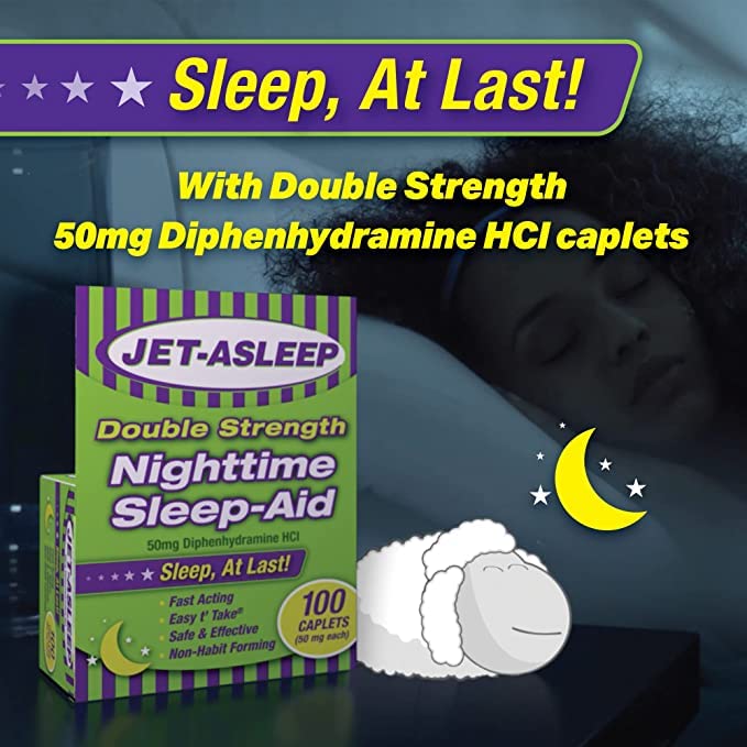 Double Strength Nighttime Sleep Aid - 100 Count Tablets for Deep Sleep & Insomnia Relief | Perfect for Travel, Stress, and Restful Nights
