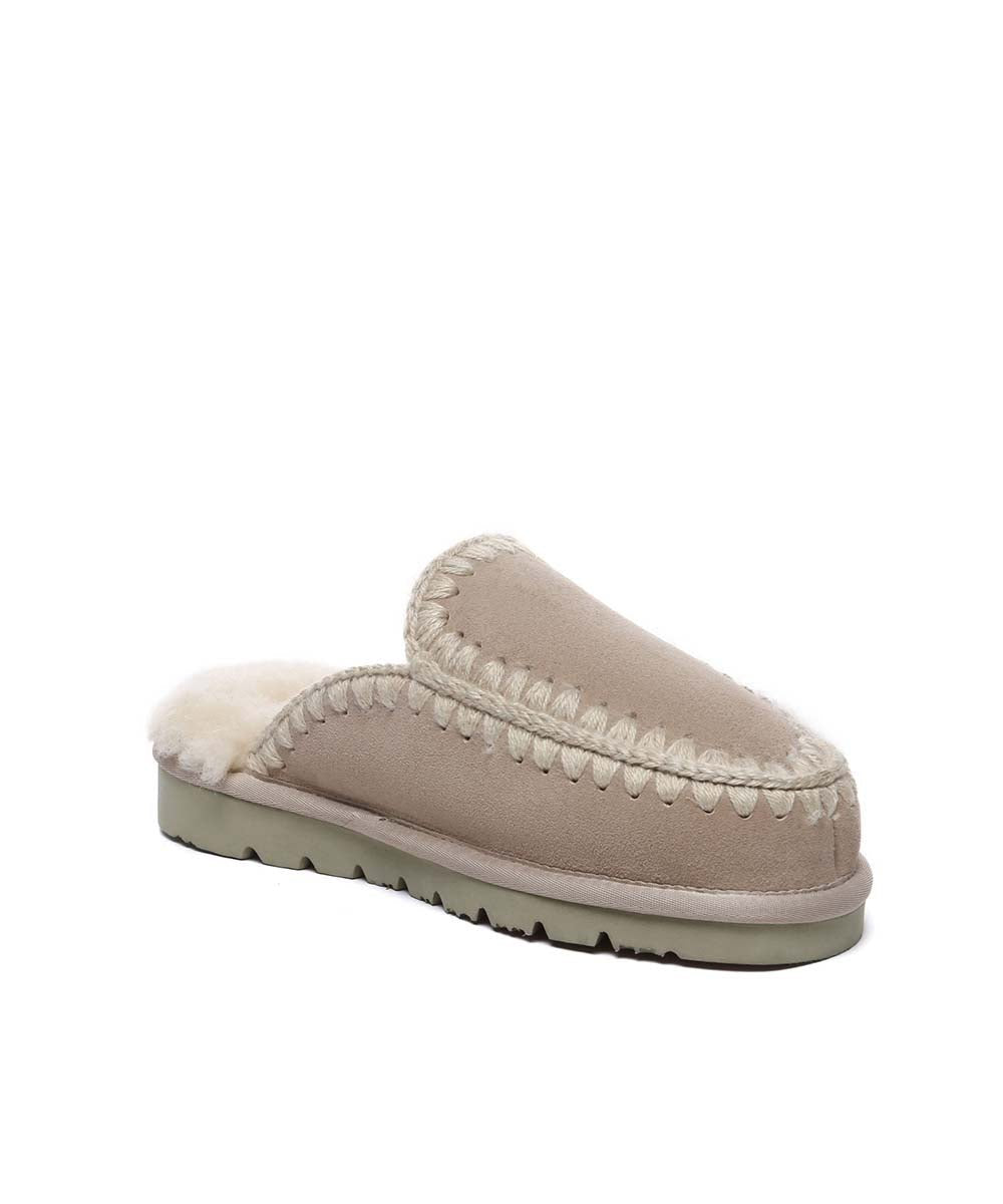 Women's UGG Stitch Slippers - Cozy Fleece-Lined House Shoes for Winter Comfort | Perfect for Indoor Lounging & Relaxation at Home