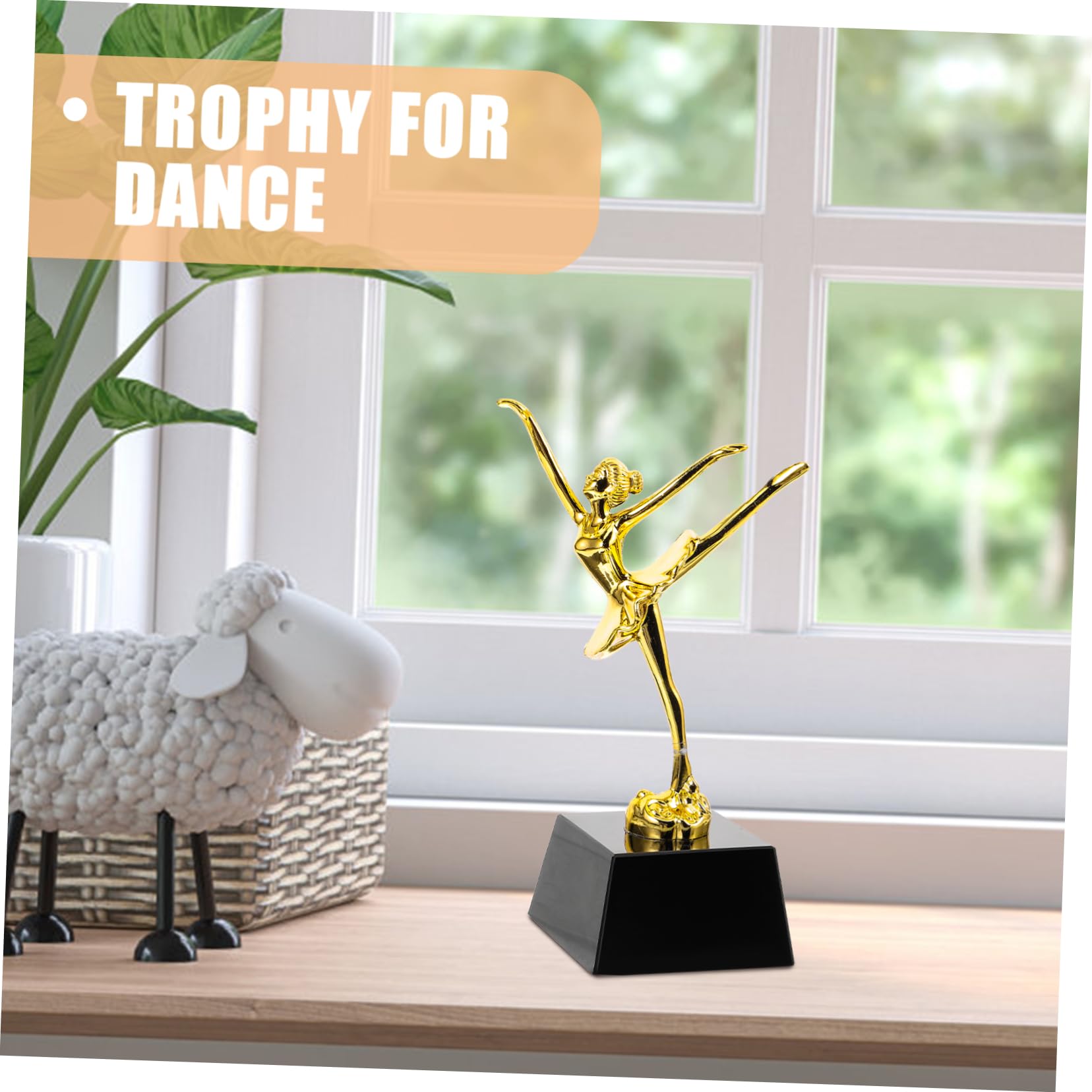 WOONEKY Dance Trophy Cup - Award for Gymnastics, Ballet & Kindergarten Graduation | Gold Plastic Trophy for Dance Competitions, Recitals & School Ceremonies