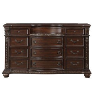 Elegant Cavalier Dresser with Marble Top - Modern Bedroom Furniture for Home Decor & Storage Organization
