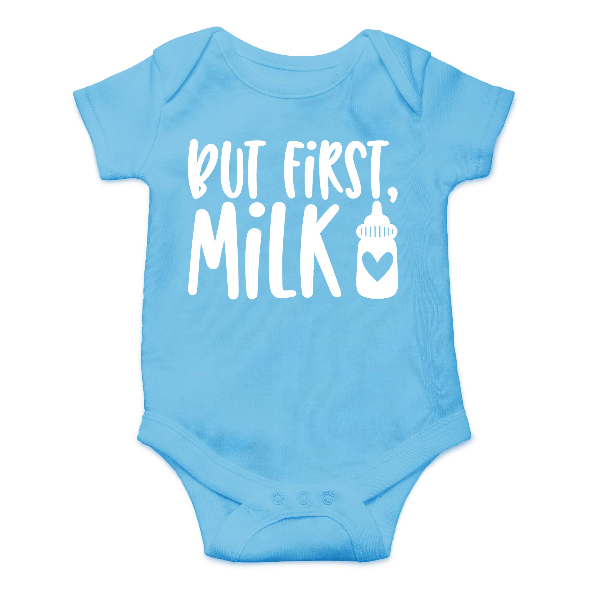 Funny Newborn Bodysuit Outfits for Boys & Girls | 'But First Milk' Baby Clothes by CBTwear | Perfect for Photo Shoots, Gifts & Everyday Wear
