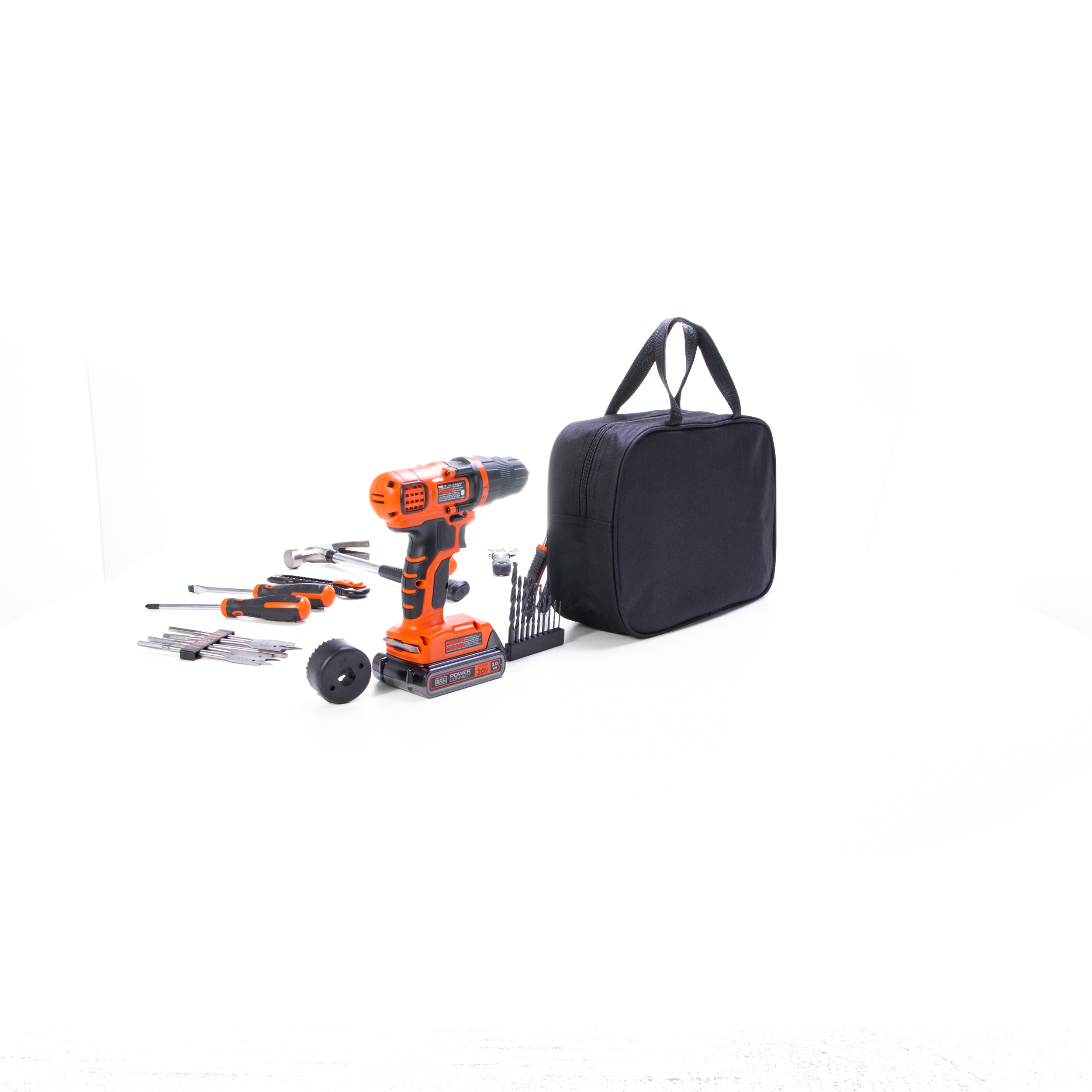 20V MAX Lithium Ion Cordless Drill Driver with 68-Piece Accessory Kit - Powerful Electric Screwdriver for Home DIY, Woodworking & Construction Projects