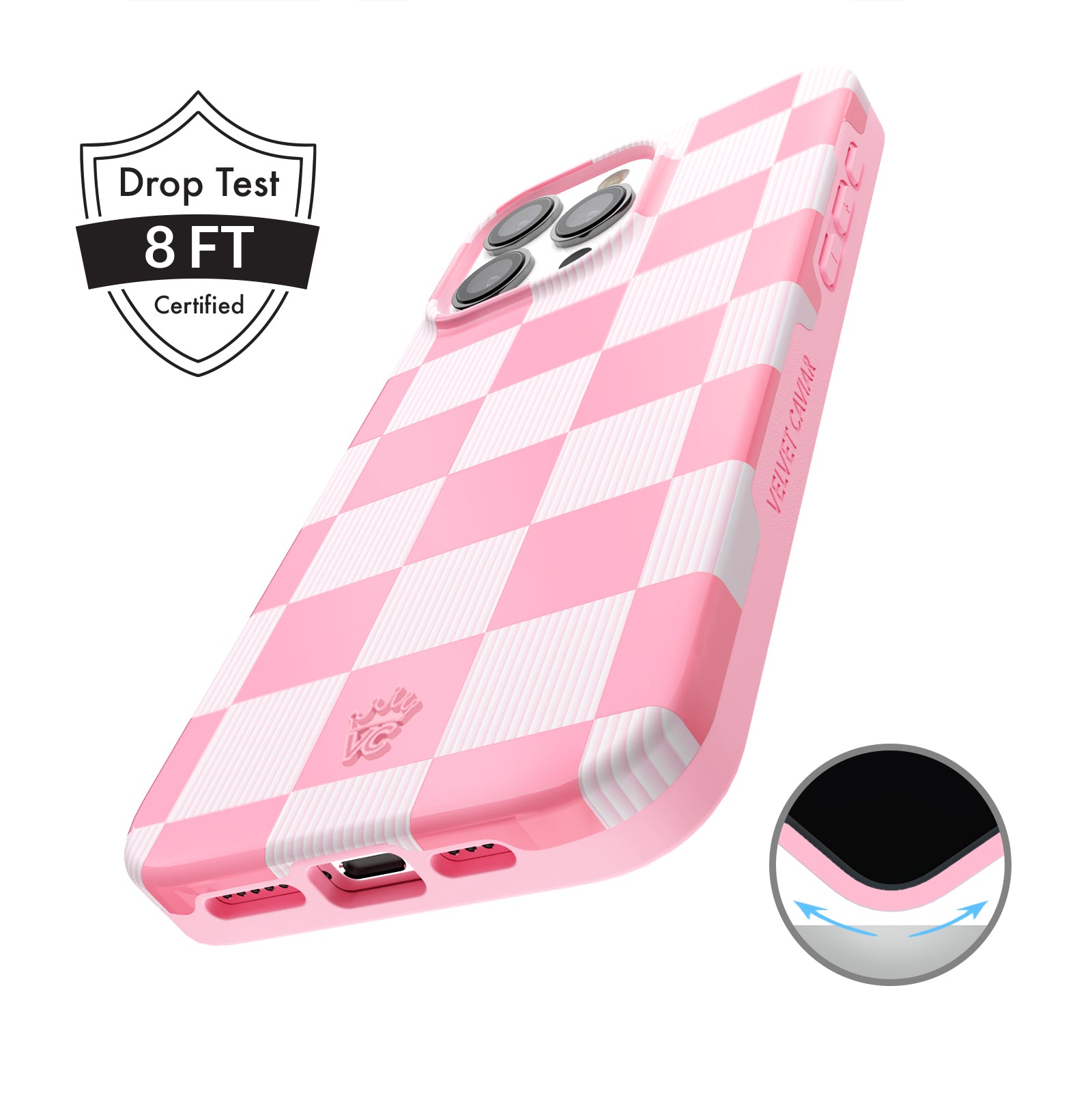 Trendy Pink Vibe Checkered Pattern iPhone Case - Cute Protective Cover for iPhone 13/14/15 Pro Max - Perfect for School, Work & Everyday Use