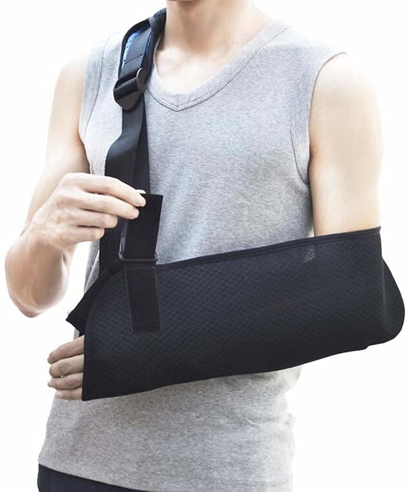 Adjustable Arm Sling & Shoulder Immobilizer Brace - Support for Broken Arm, Fractures, Rotator Cuff Tear, Dislocation, Sprains & Strains - Comfortable Elbow & Wrist Support (Medium) - Ideal for Sports Injuries, Post-Surgery Recovery & Daily Pain Relief