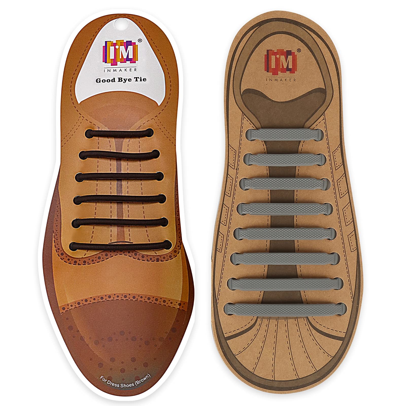 INMAKER No Tie Shoelaces for Adults - Elastic Silicone Tieless Dress Shoe Laces for Men & Women - Perfect for Business, Formal Occasions & Everyday Comfort