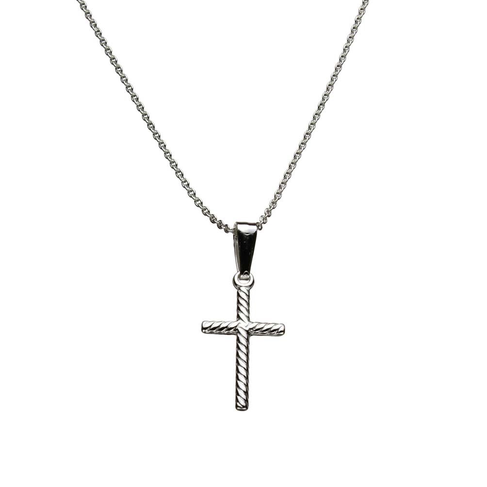 Sterling Silver Small Cross Pendant Necklace - 18