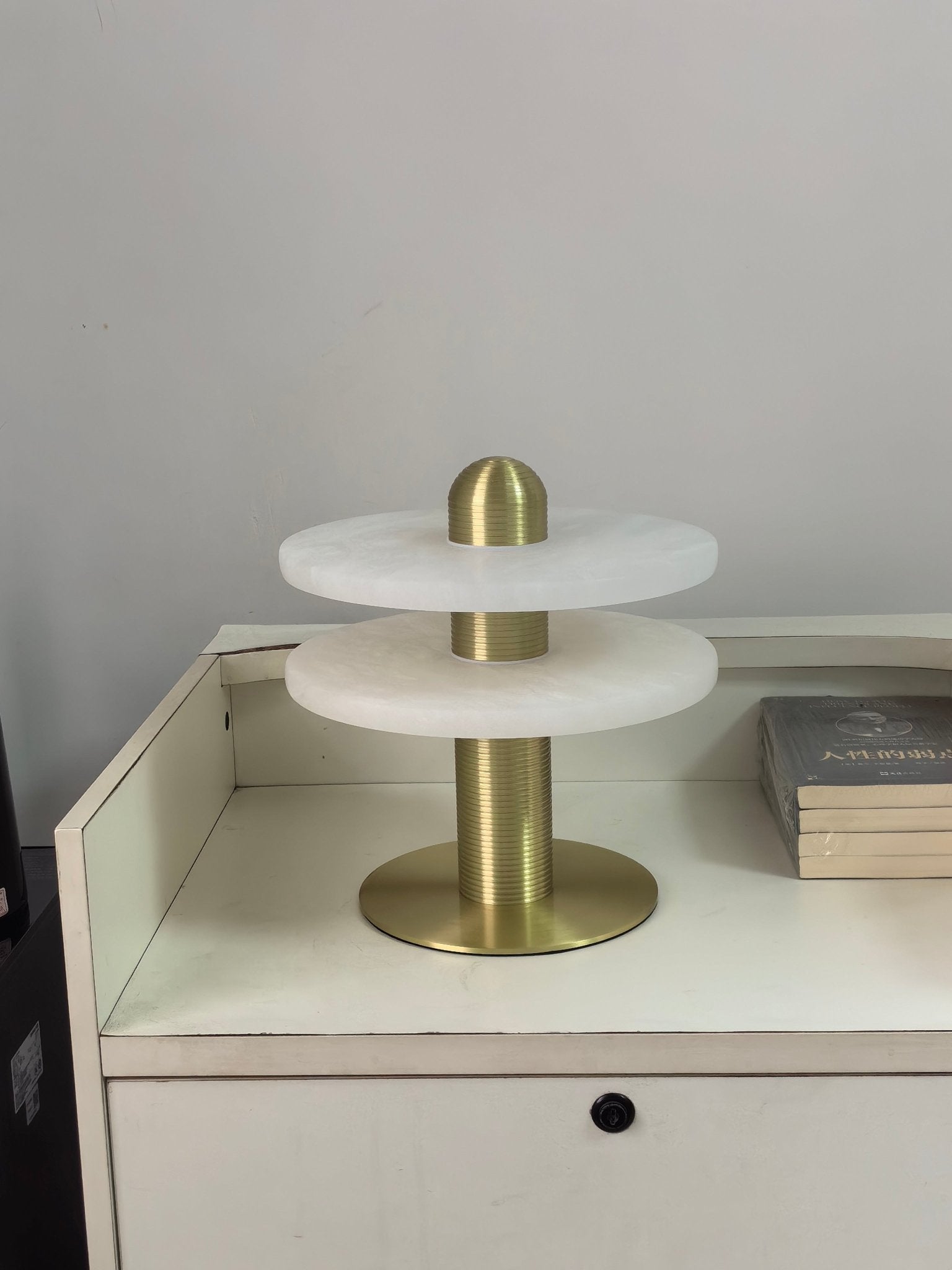 Alabaster Comet Table Lamp - Modern Bedside & Living Room Lighting for Home Decor | Nightstand, Office Desk, Dorm Room