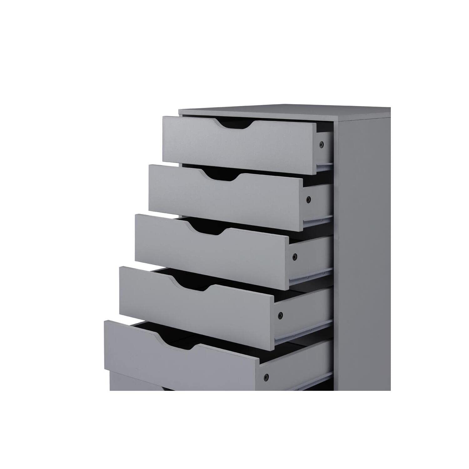 Naomi Home 7-Drawer Storage Cabinet - Gray Craft & Makeup Organizer with Spacious Drawers | Perfect for Craft Room, Vanity & Bedroom Organization