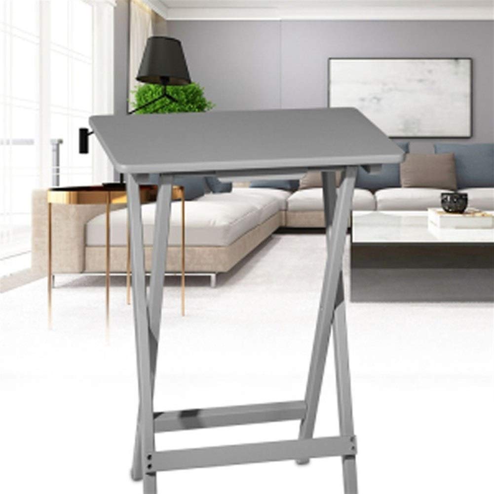 HUOQILIN Portable Folding Table - Solid Wood Multi-Functional Desk for Small Spaces, Dining, Study, Office Work & Kids Writing (Gray) - Perfect for Apartments, Dorms, Home Offices & Children's Rooms