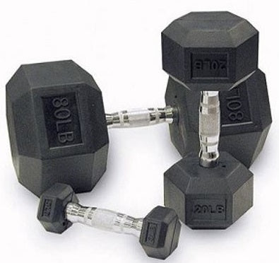 Premium Rubber Hex Dumbbells with Chrome Ergonomic Grips - Home Gym Equipment for Strength Training & Weightlifting