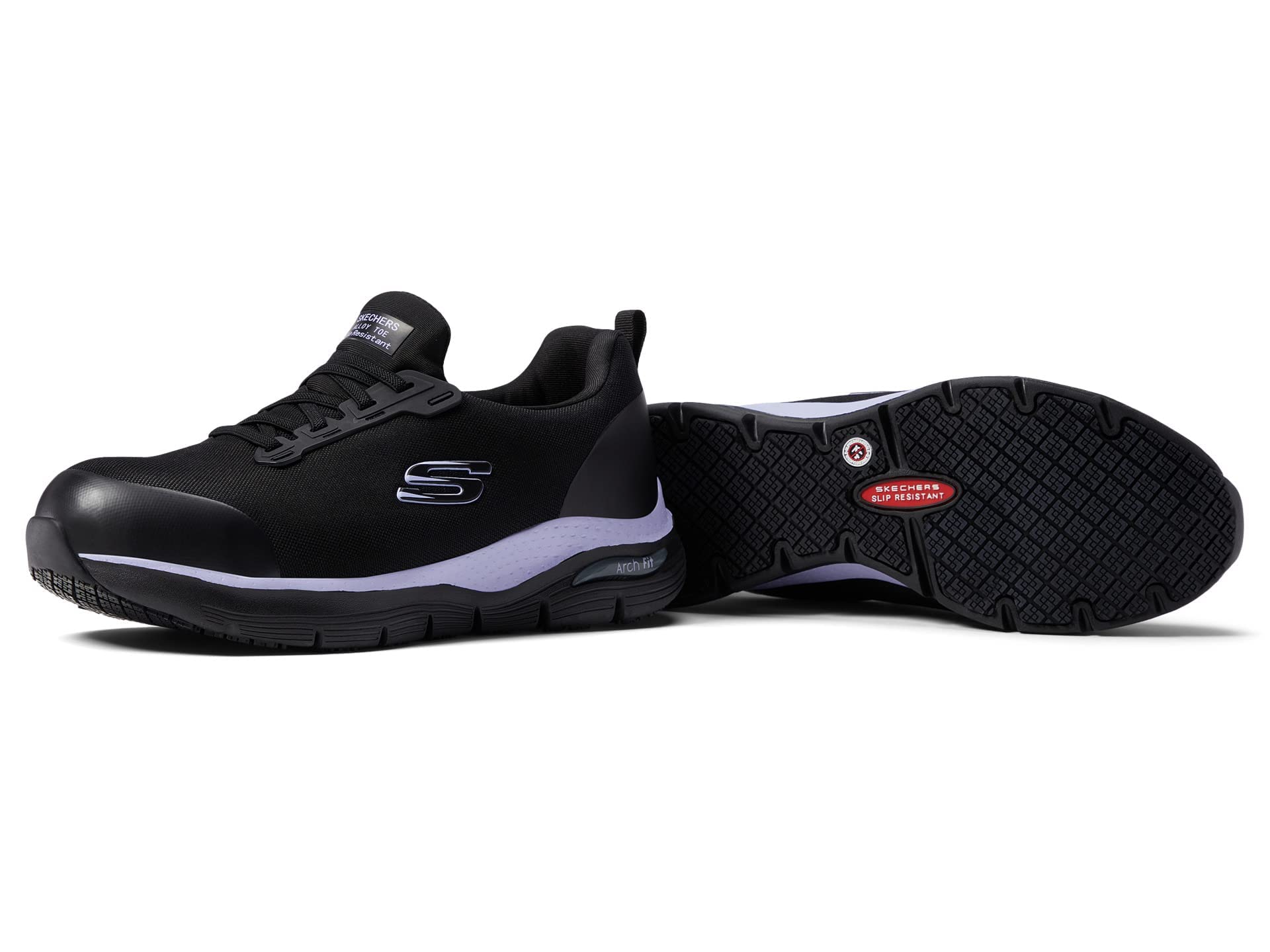 Skechers Women's Arch Fit SR - Evzan Slip Resistant Work Shoes for Nurses, Waitresses & Healthcare Professionals | Comfortable & Supportive for Long Shifts