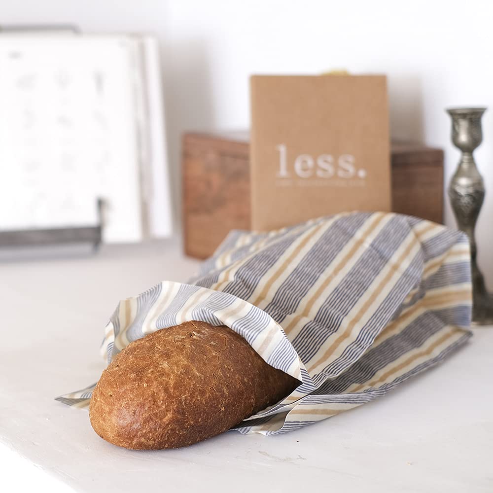 Eco-Friendly Reusable Beeswax Lunch Bags - Large Size for Bread & Produce | Zero Waste Cotton Food Wrap | Plastic-Free Sustainable Storage Solution for School, Work & Picnics