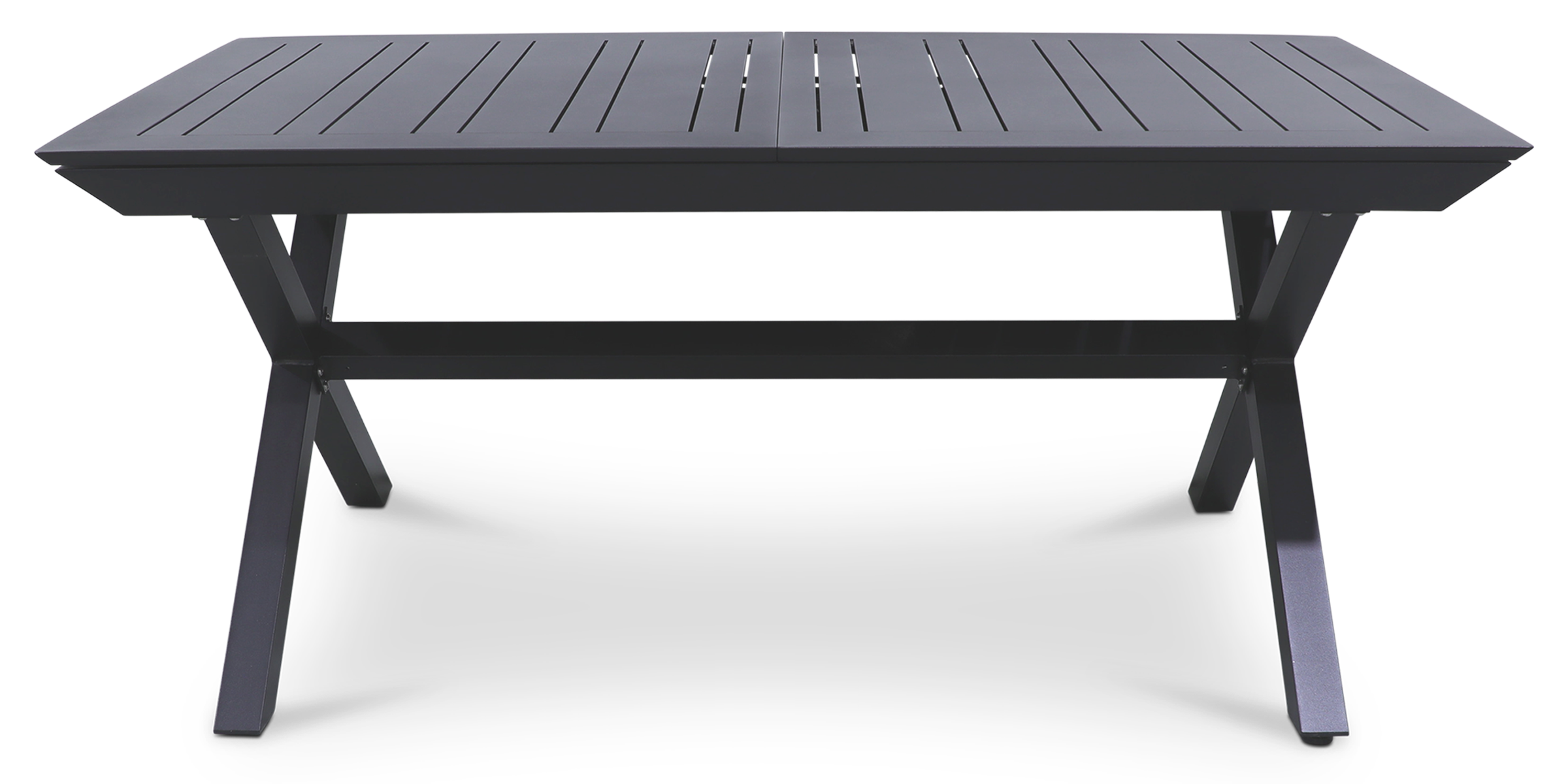 Gunmetal Caribbean Outdoor Extension Table with Salerno UV-Resistant Plastic Chairs (PP) - Perfect for Patio, Deck, Garden & Poolside Dining