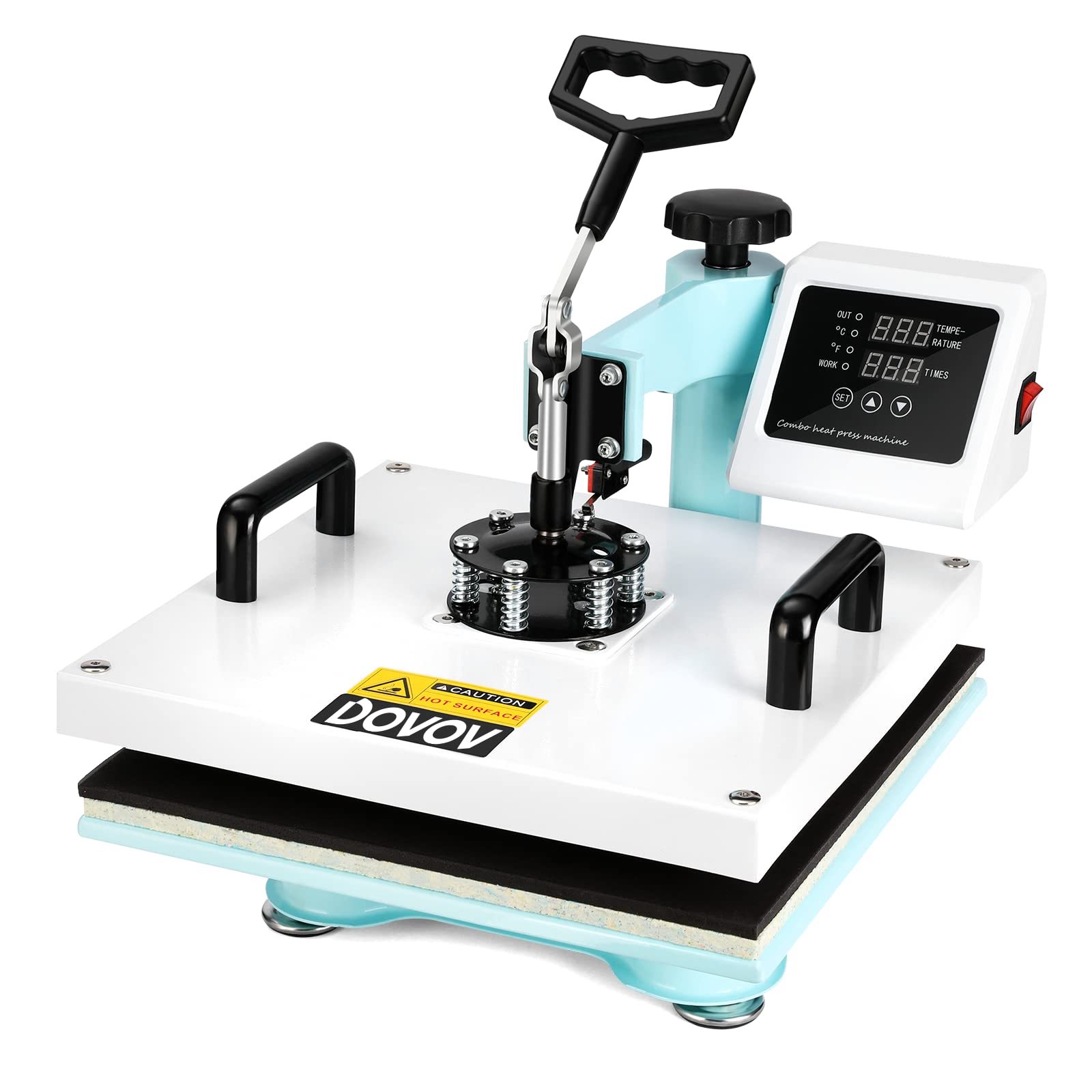 Dovov 15x15 Inch 5-in-1 Swing Away Heat Press Machine with Digital Controller - Perfect for T-Shirts, Mugs, Hats & Plates Sublimation | Ideal for DIY Crafts, Custom Apparel & Small Business Printing