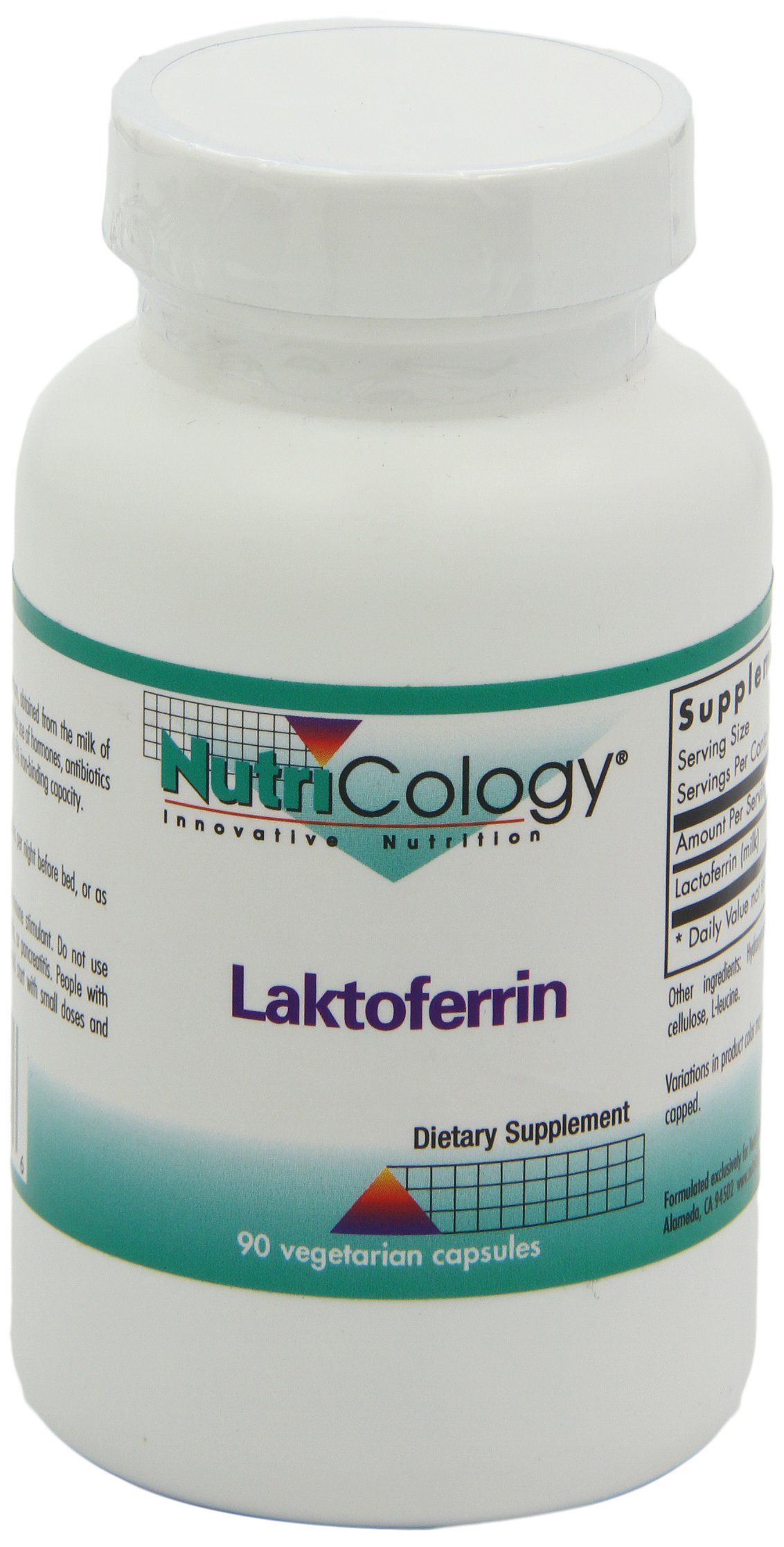 Nutricology Lactoferrin Supplement 350mg - Bovine Colostrum Immune Support, Iron Supplement with Bioactive Peptides, 90 Vegicaps for Daily Immune & Gut Health - Perfect for Travel, Fitness & Wellness Routines