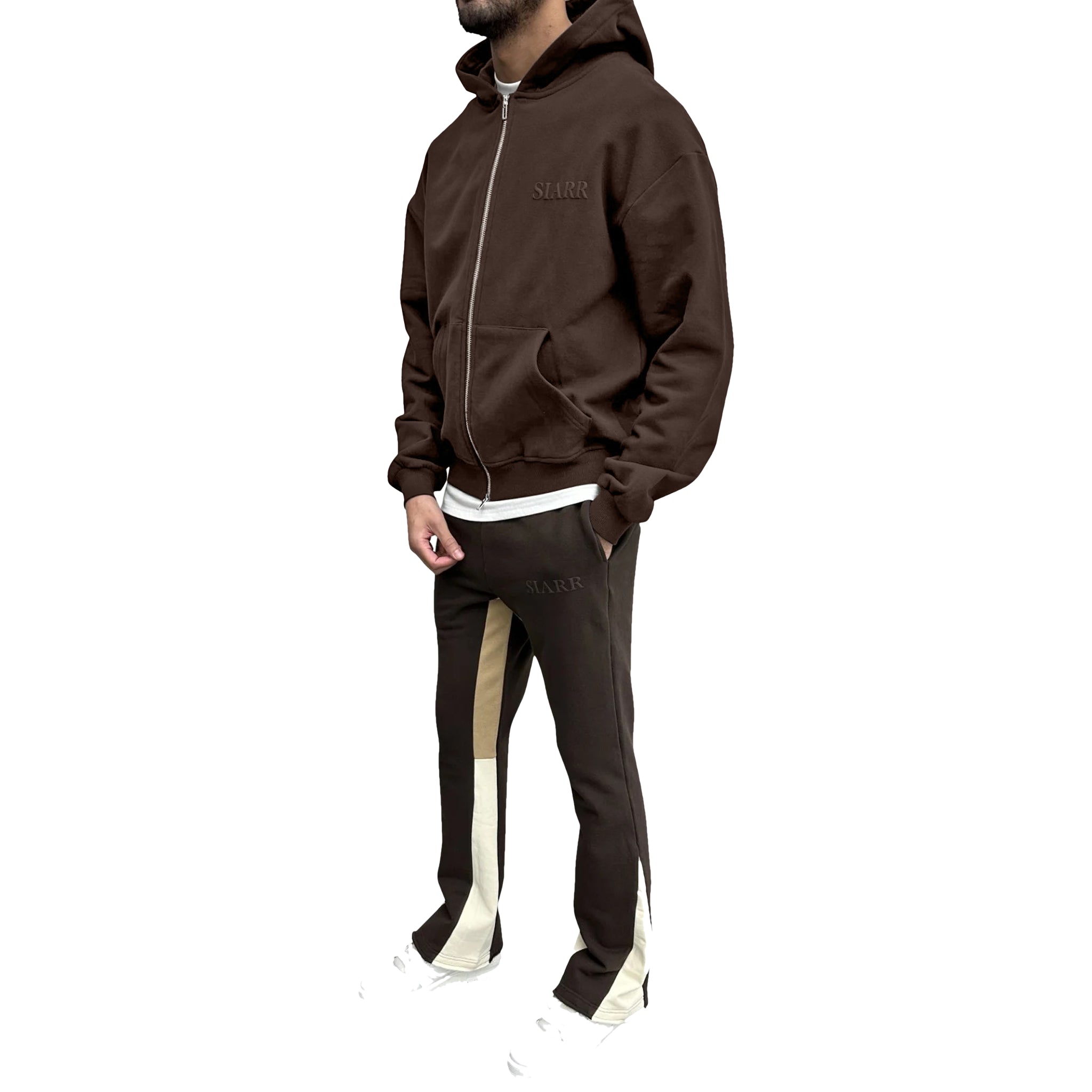 SIARR Brown Zip Up Hoodie for Men - Soft Fleece Pullover with Front Pockets | Perfect for Casual Wear, Outdoor Activities & Street Fashion