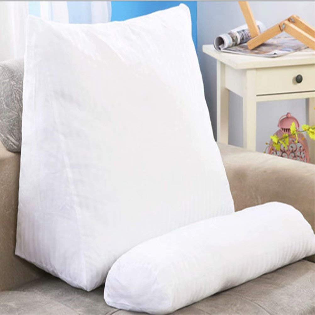 **Adjustable Wedge Backrest Cushion for Bed, Sofa & Bay Window - Lumbar Support Pillow with Removable Washable Cover - Comfortable Long Chair Cushion for Reading, Relaxing & Back Pain Relief**