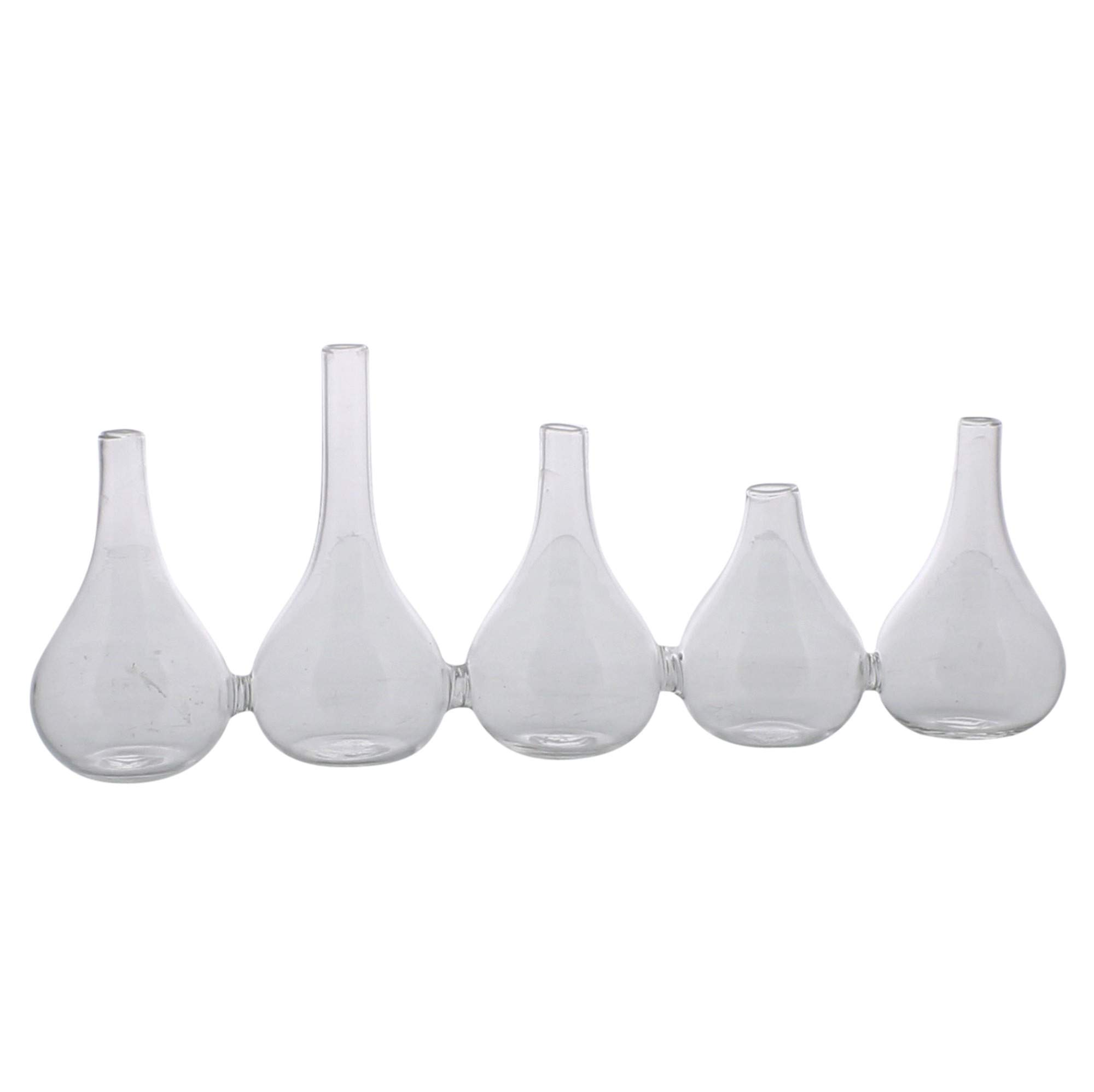 Clear Quintuplet Set of 5 Joined Glass Posy Vases for Wedding Centerpieces, Table Decor, Floral Arrangements – HomeRoots