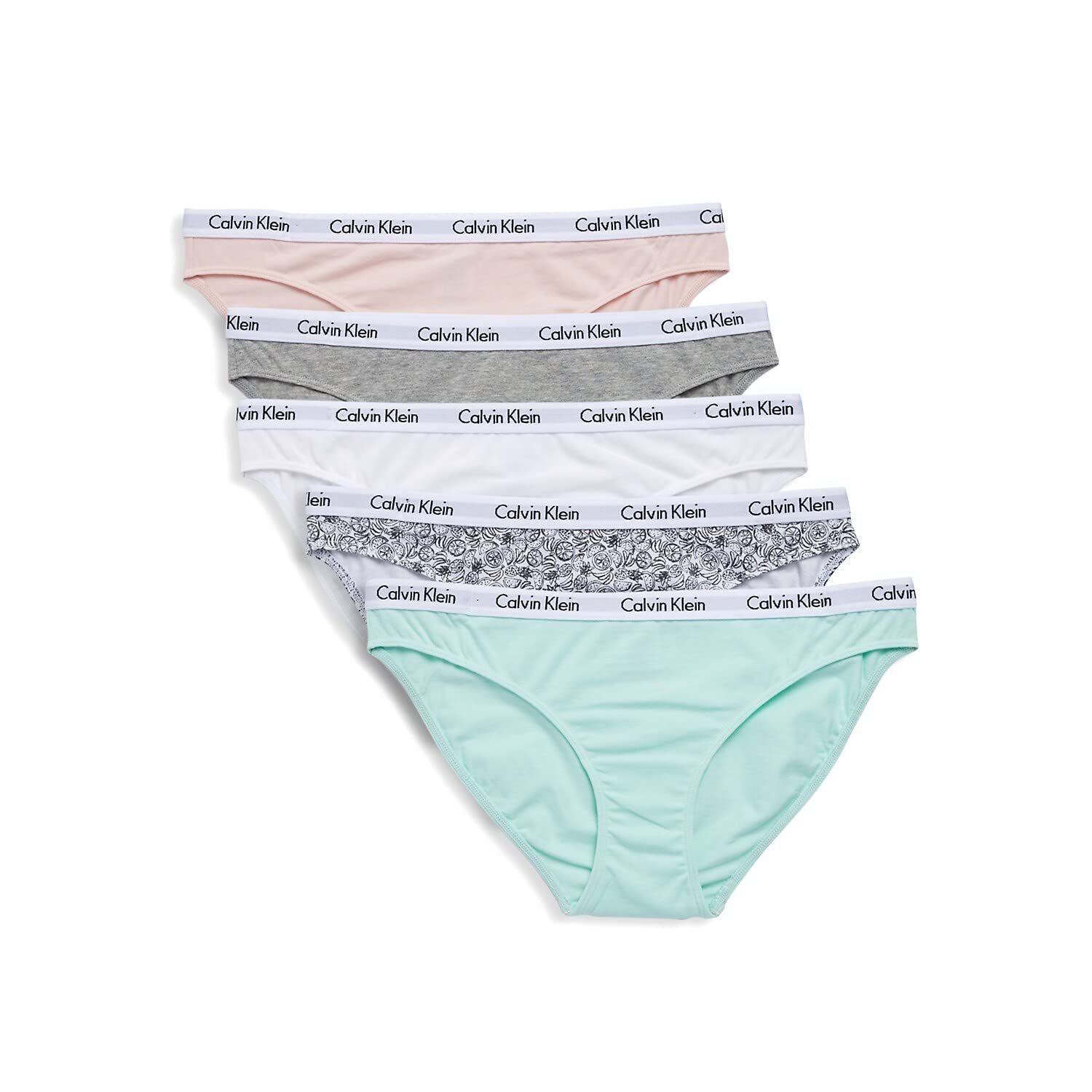 Calvin Klein Women's Underwear Carousel Bikini 5-Pack - Soft Cotton Comfort Underwear for Everyday Wear, Gym & Lounge