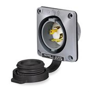 Hubbell HBL2715SW NEMA L14-30 Male AC Power Inlet - 30A 125/250V Black - Perfect for Generators, RVs & Industrial Equipment